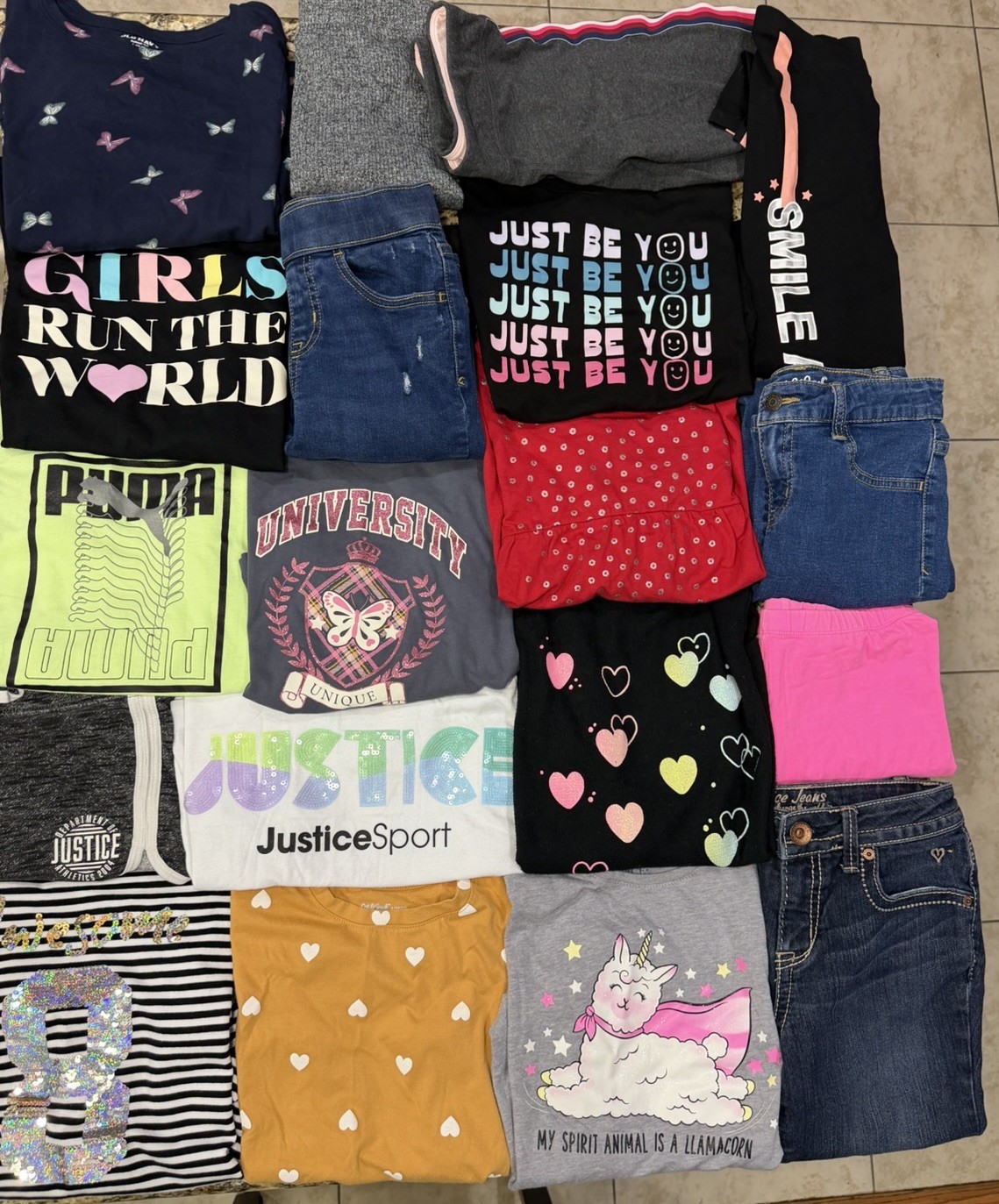 Girls Size 10 12 Large Clothing Lot Jeans Shorts Shirts Colorful & Cute! EUC!