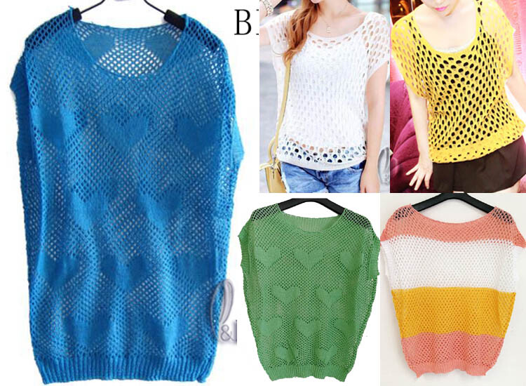 WHOLESALE BULK LOT OF 10 PCS MIXED COLOUR Crochet Sweater Top Beach Cover T112