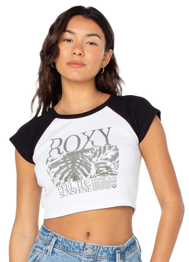 Roxy Feel The Sunshine Women&rsquo;s T-Shirt – Phantom Sunshine – New