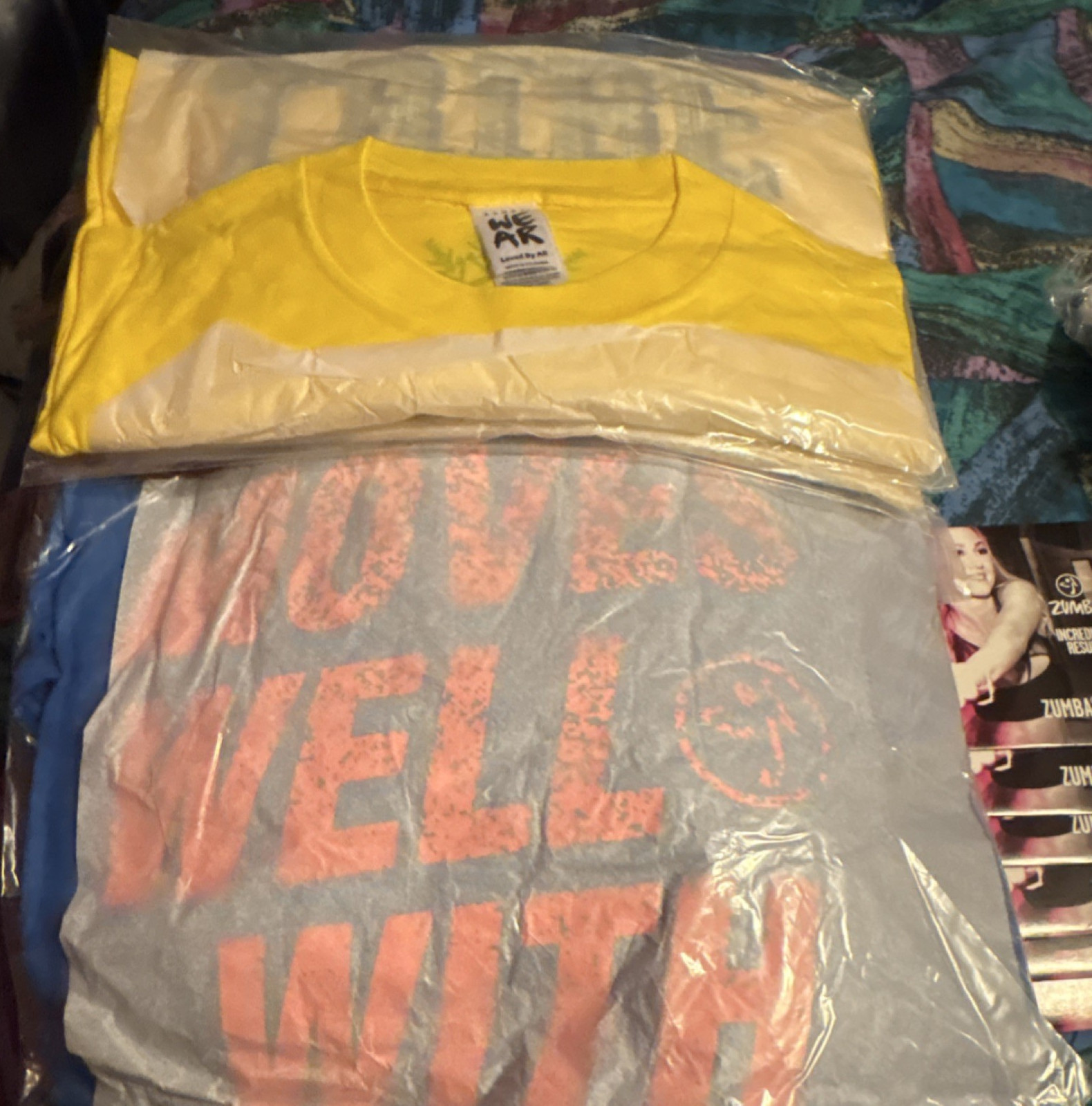 Zumba Multicolor Mixed Lot Clothing Accessories DVD Set Hip Scarves T-Shirts