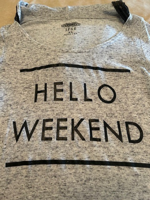 Hello Weekend Tote Bag and Bling Hooded Shirt – new