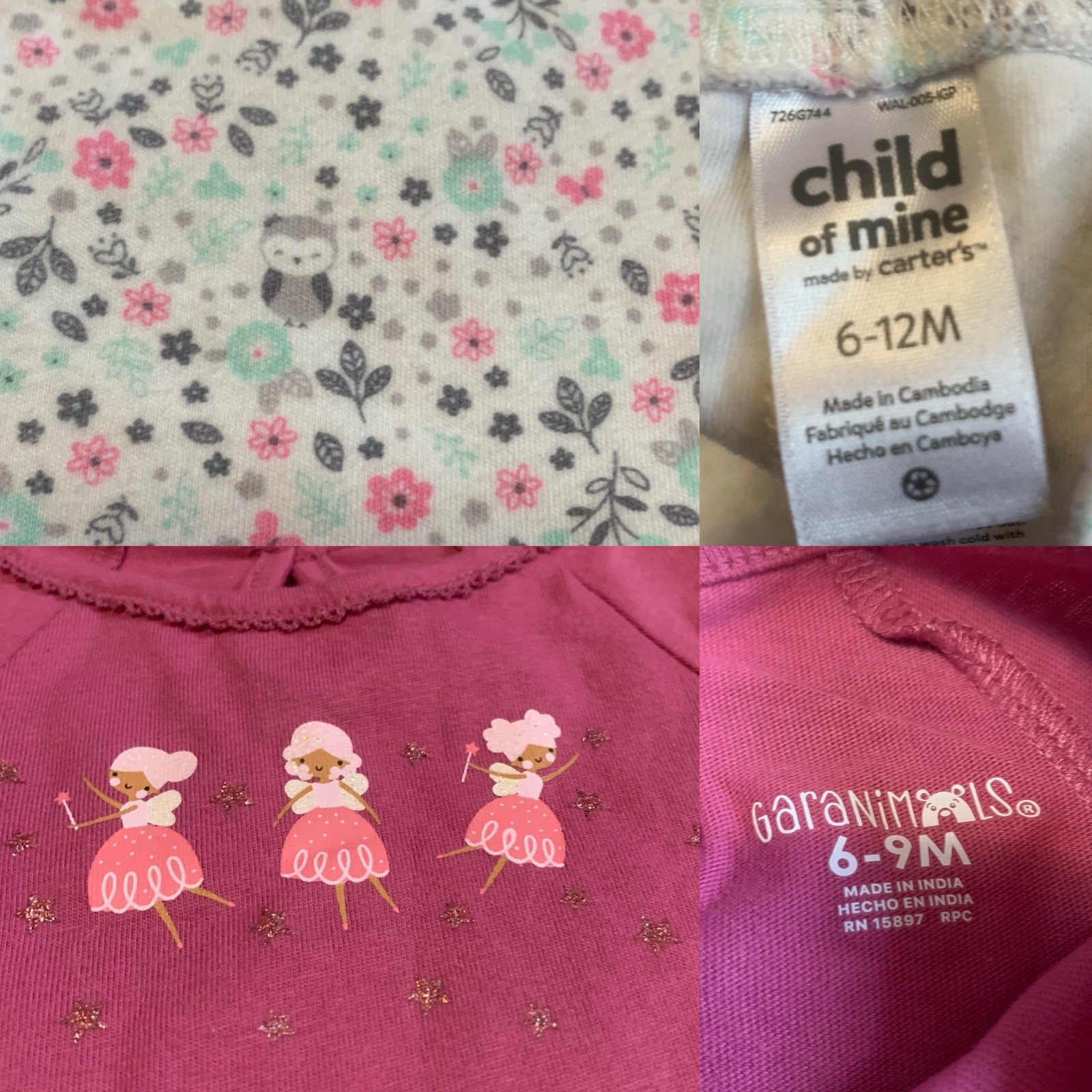 Baby Girl Clothing Lot 6-12 Months 14pc Layering Floral Disney Bambi Carters Gap