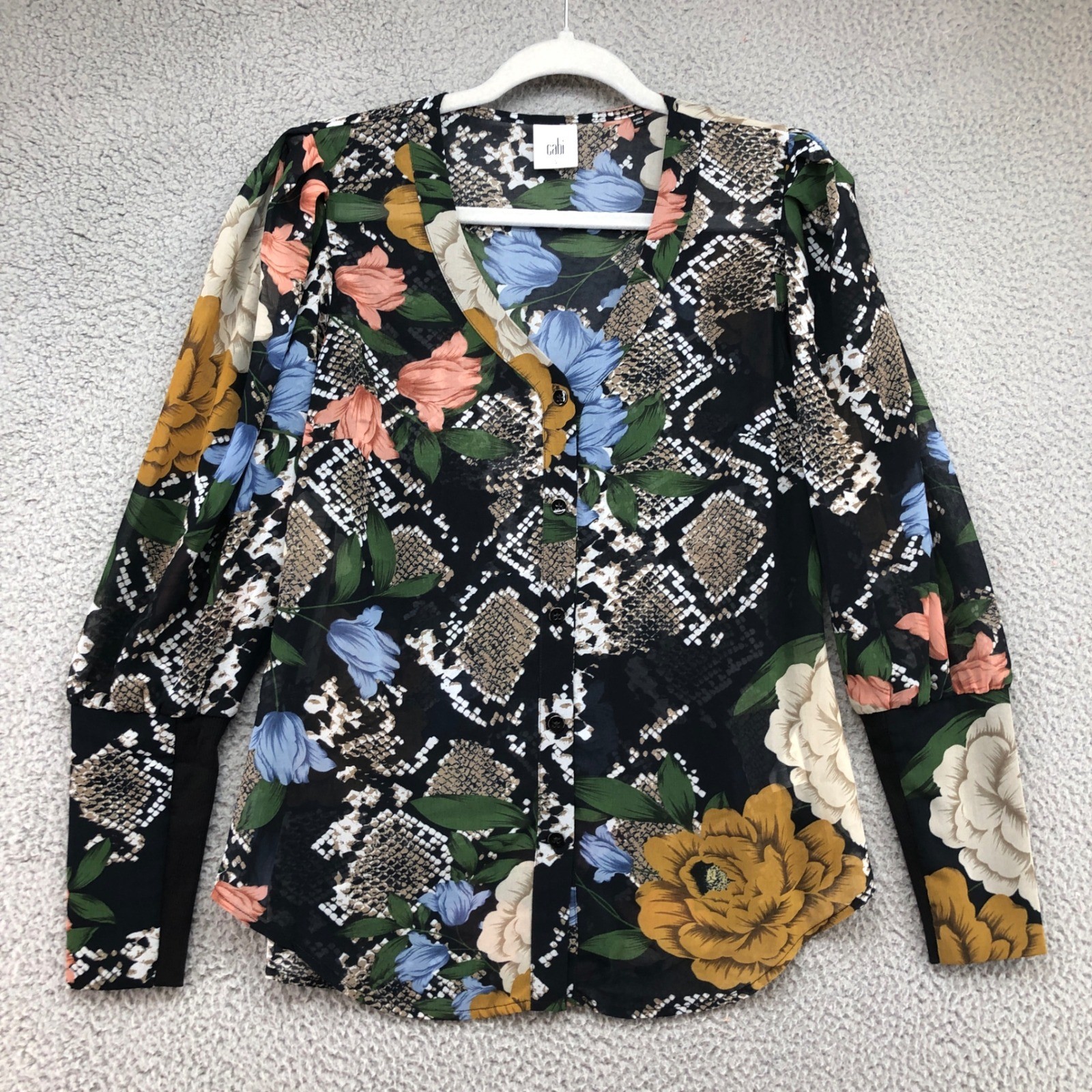 Cabi Tops Lot Womens Small Animal Print Floral Snake Peplum Career Wear Blouse