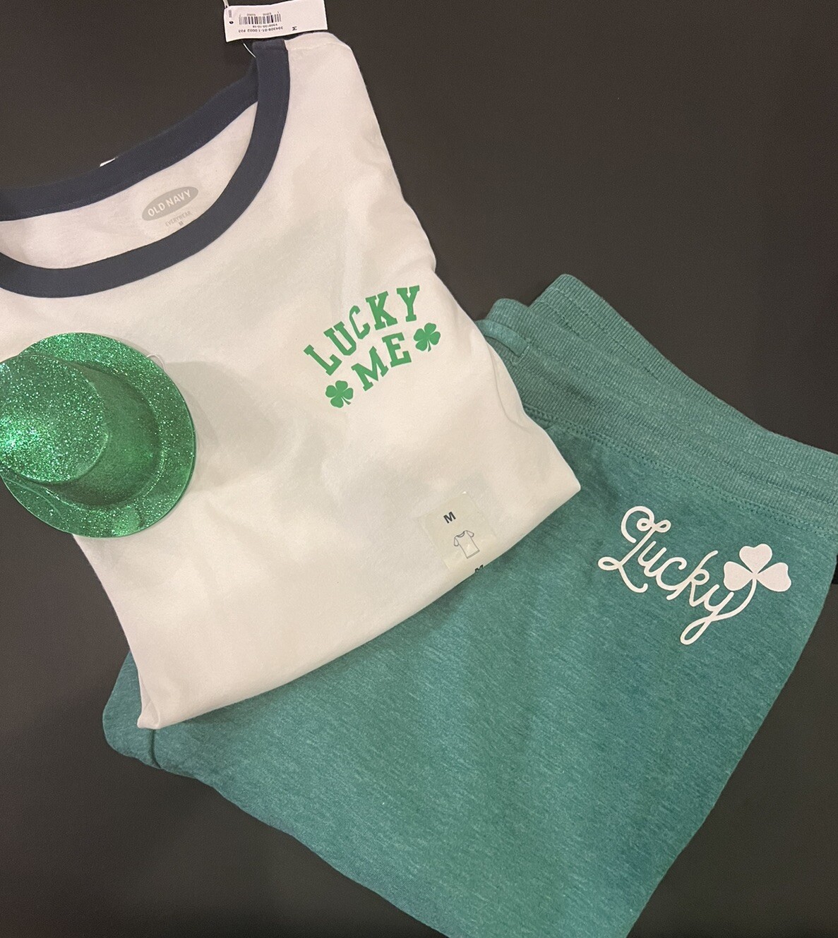 St. Patricks Day. Lucky Me Tshirt(M) & Sweatpants(L) – Both NWT