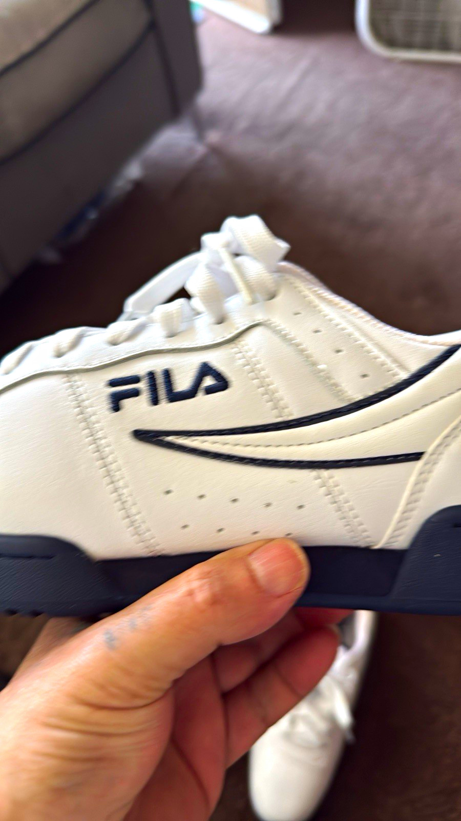 FILA & Off-White Unisex Baby Leather Shoes Lot Solid Black/White/Gray