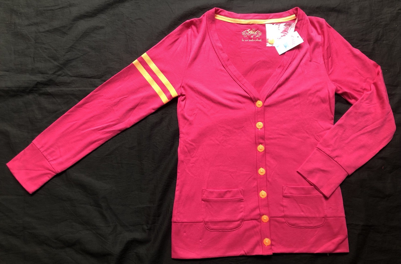 NWT girls sz 10S JUSTICE pink orange tube top, cardigan, jeggings & denim shorts