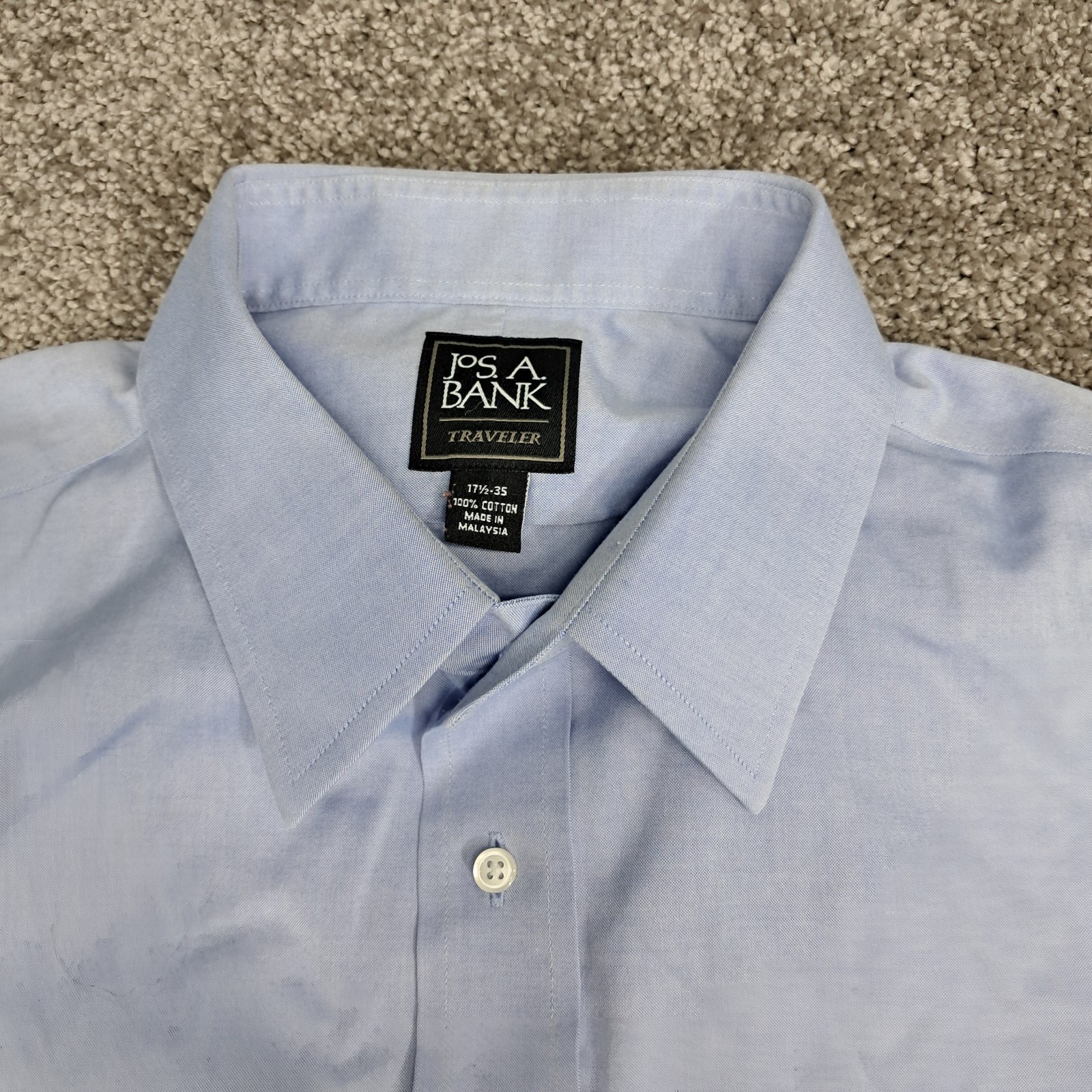 JoS. A. BANK Men&rsquo;s Dress Shirt Lot 4 Long Sleeve Striped White Blue 17 1/2-35