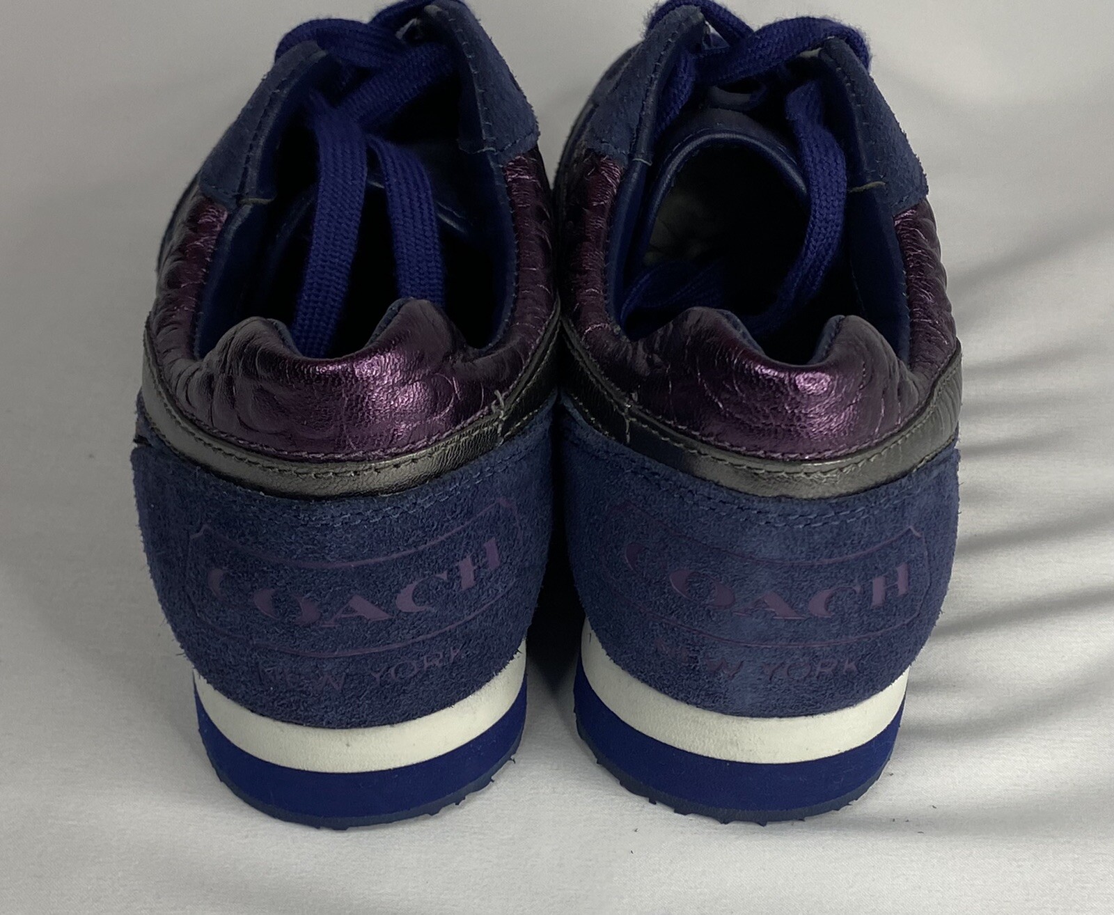 COACH REBEKHA SUEDE/MET NAVY/MET VIOLET SNEAKERS Size 10 M