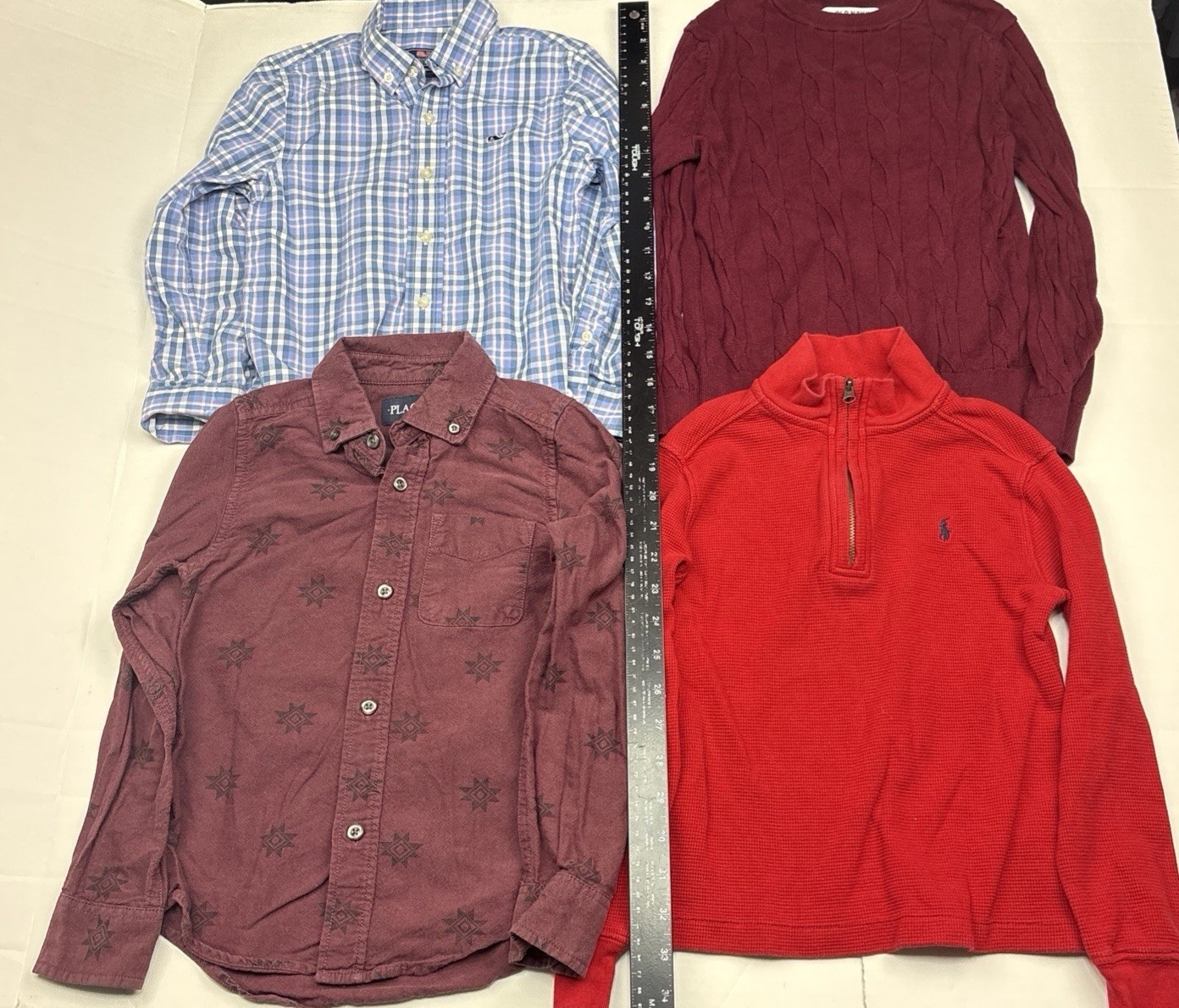 Boys Shirts Size 5 6 7 Lot of 9 Preppy Long Short Sleeve Solid Plaid Stripes