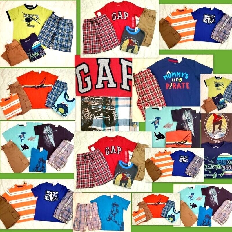 Nwt Gap Gymboree Lot Boys 5T Summer Clothes Outfit Set Shorts Graphic T-Shirt