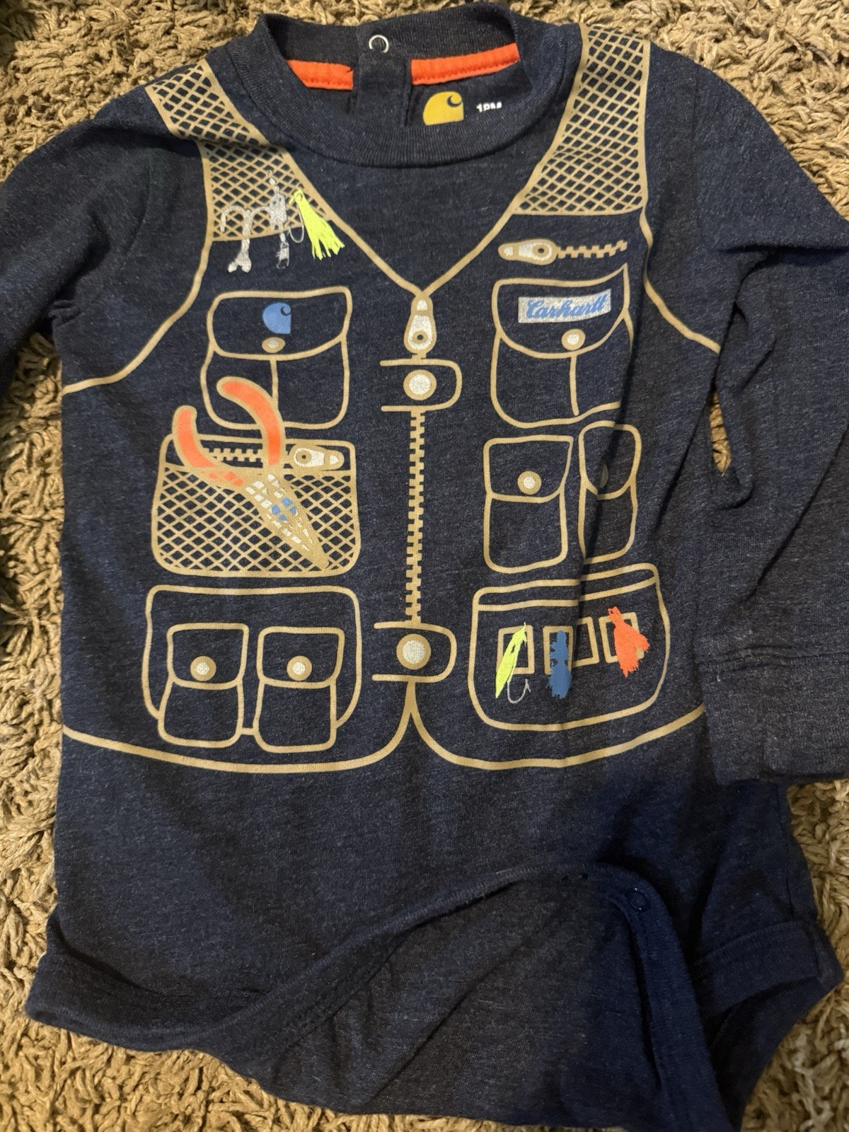 Mossy Oak Carhartt Baby Boy 18M Cotton Camo bodysuits Lot of 5 Hunting Fishing