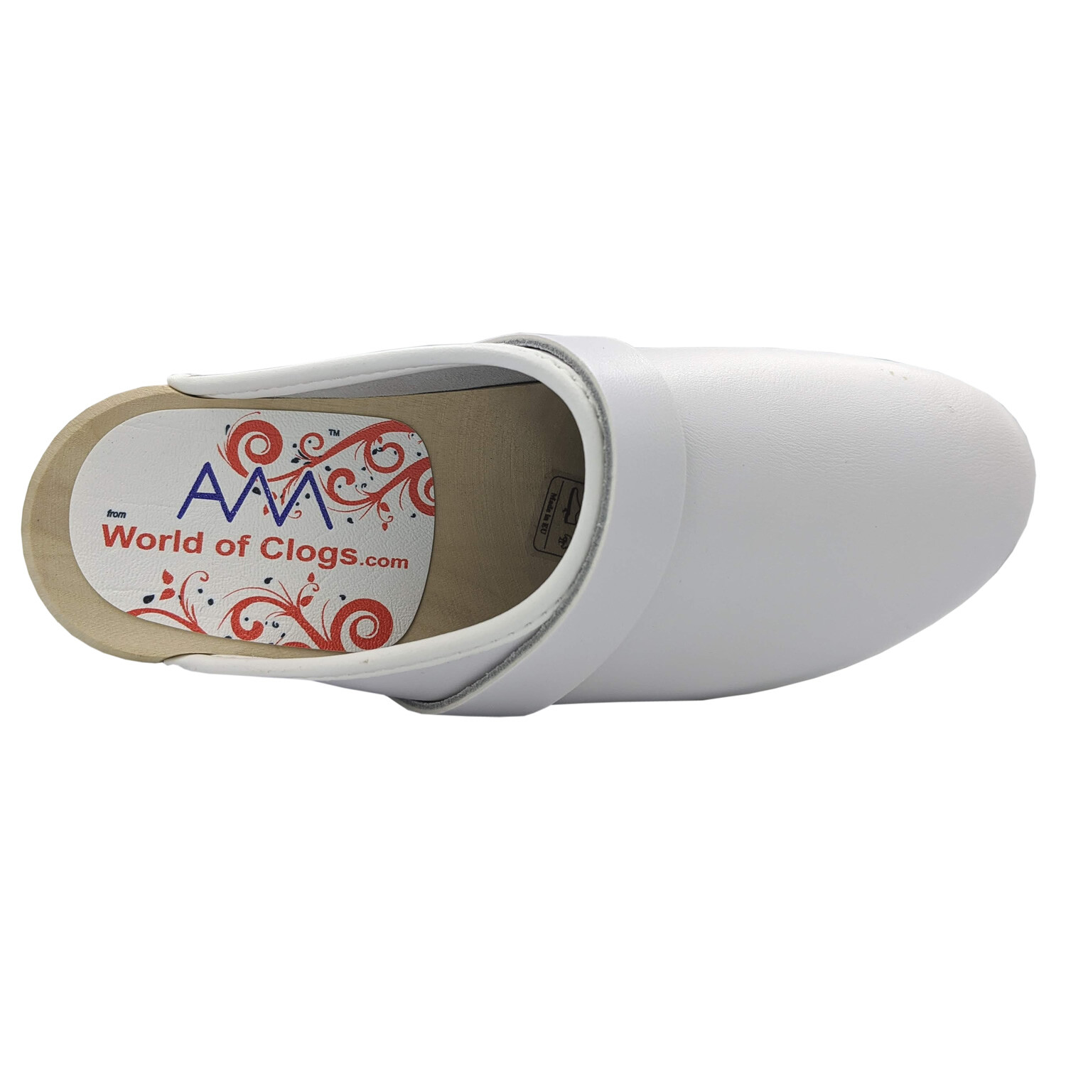 AM-Toffeln Swedish Style Clogs in White (100) – Wooden Footbed