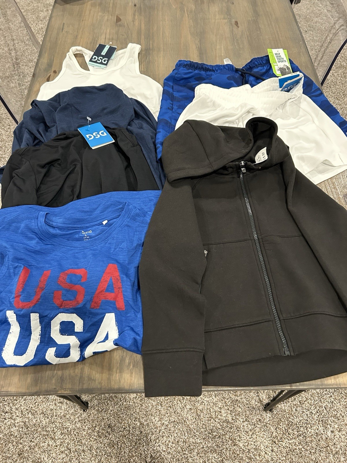 DSG Wholesale lot of 7 Pieces NWT Kids Clothing Resale Mixed Sizes Activewear