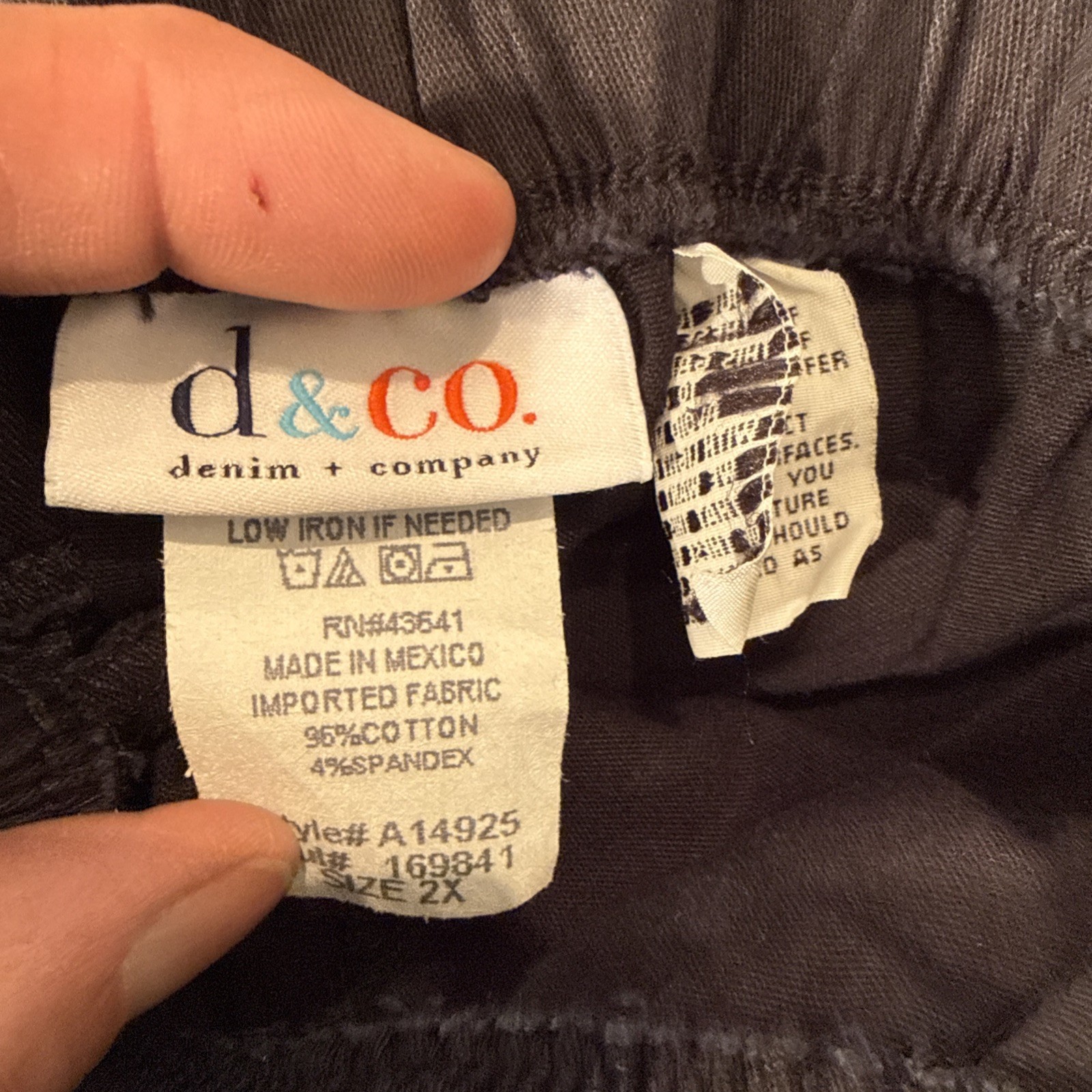 5 Pc QVC 2X Plus NWT Denim&Co Pants Lot:Aqua Floral/Blue Jean/Black/Lig&Drk Grey