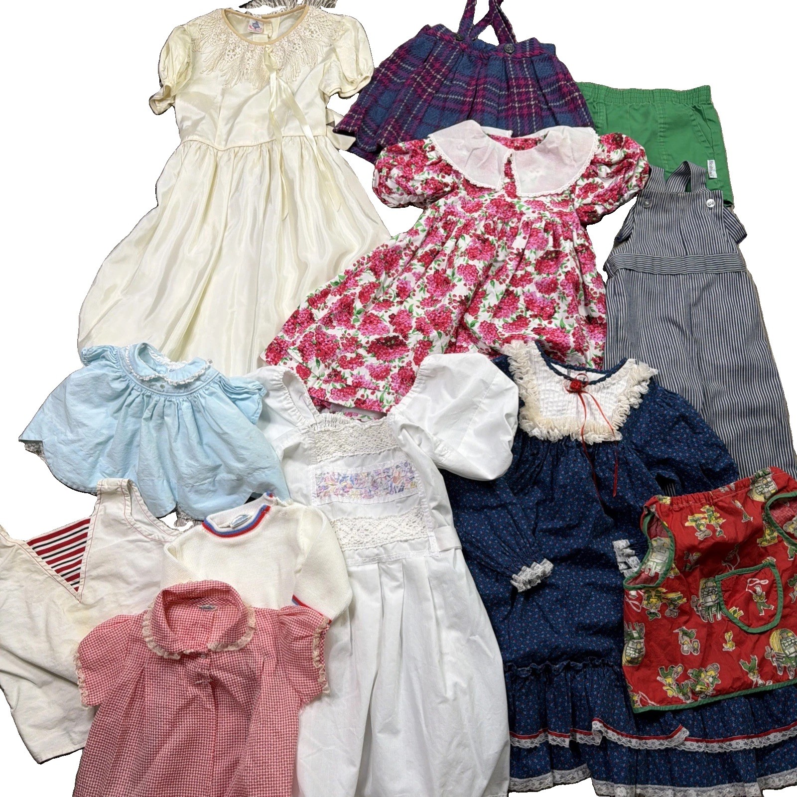 Vintage Kids Clothing Lot 50&rsquo;s to 90&rsquo;s Lot of 12 Sizes 3 Mo to 6T READ
