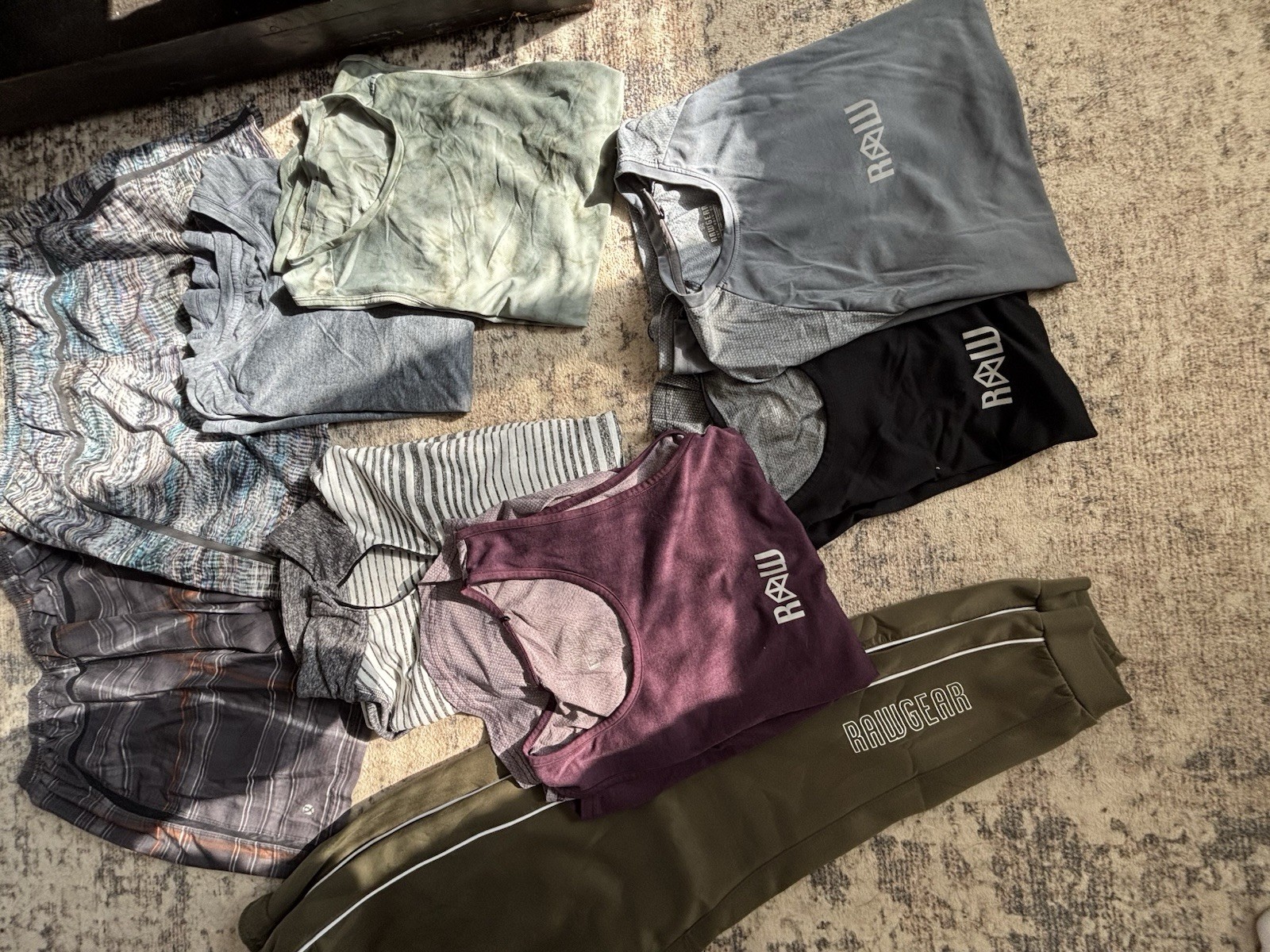 Lululemon/RAWGEAR Activewear Clothing Lot Mixed Cotton Blend Adult Size M