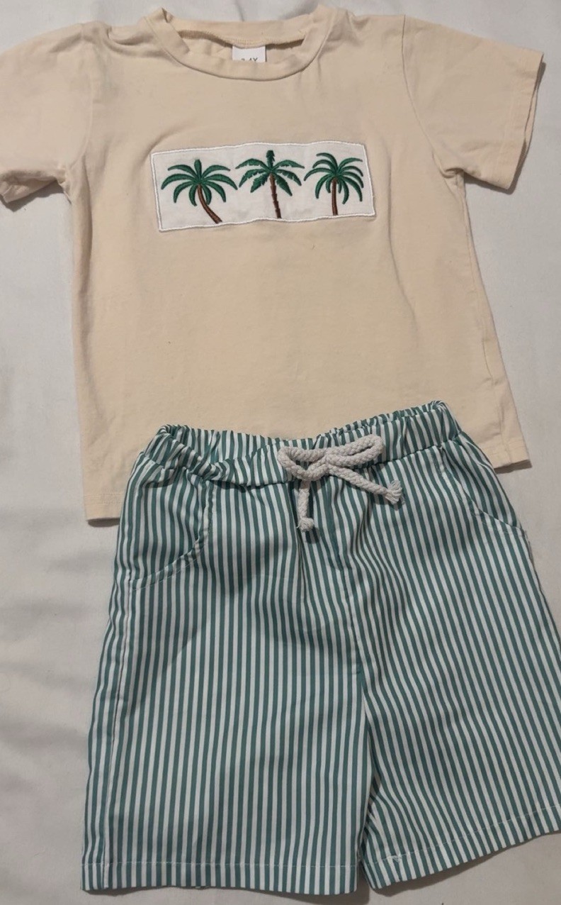 Nautica Ben Sherman Baby Boy 3T Cotton Shirt & Shorts Lot Tropical Summer