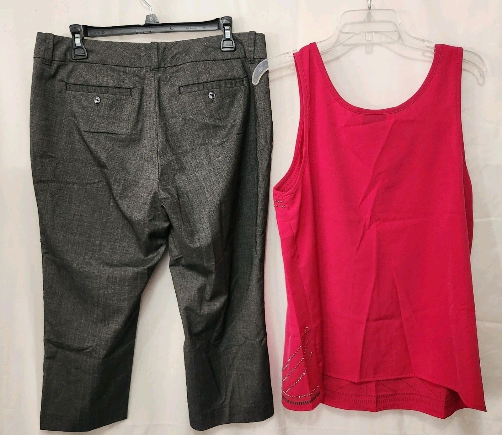4 Pc Spring Summer Lot Womens Size 12 XL Tops Pants Casual Sleeveless