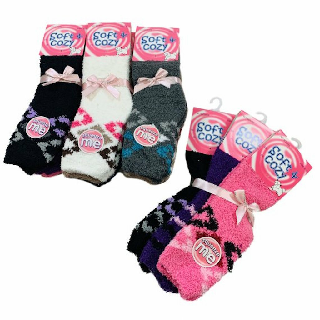 WHOLESALE LOT 10 DIAMOND COLOR FUZZY SOCKS WOMENS JUNIORS GIFT SLIPPER SOX LADY