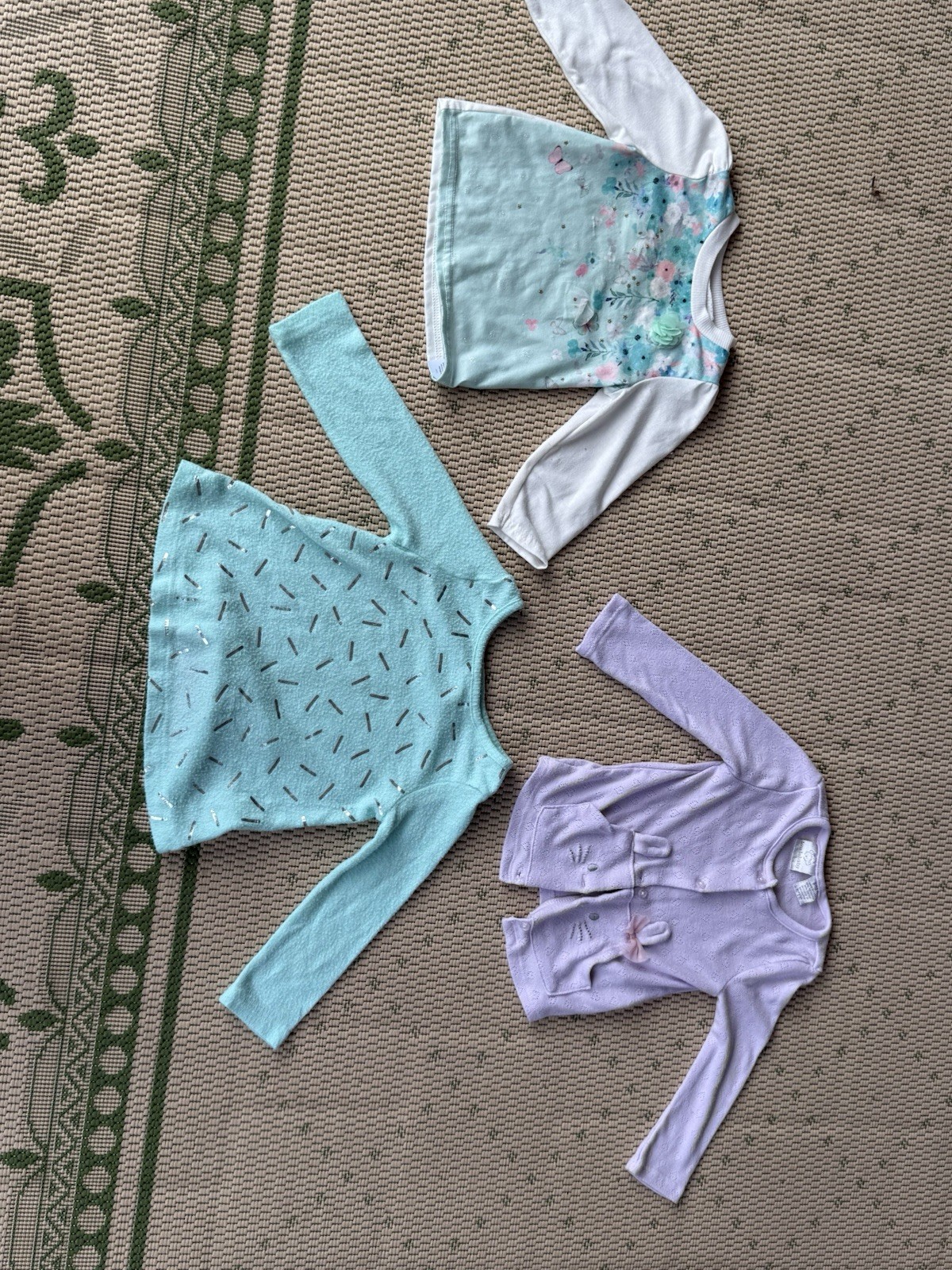 Cat & Jack Baby Starters Koala Baby Girl 3pc Tops Lot Floral Cats 9-12M-18M