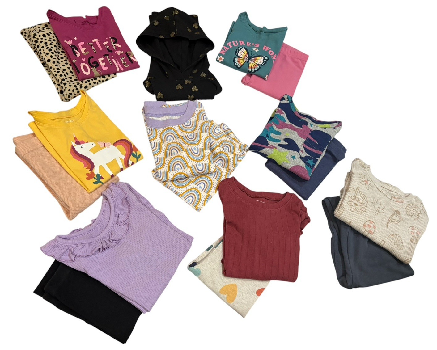 Girls 4T Clothing Lot 17 Pc Pajamas Outfits Carter’s Garanimals EUC NWT