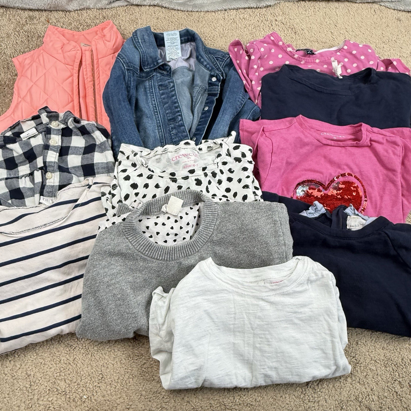 Crewcuts Gap Kids Girls Clothing Lot Of 11 Size 6-7 Winter Denim Puffer Vest