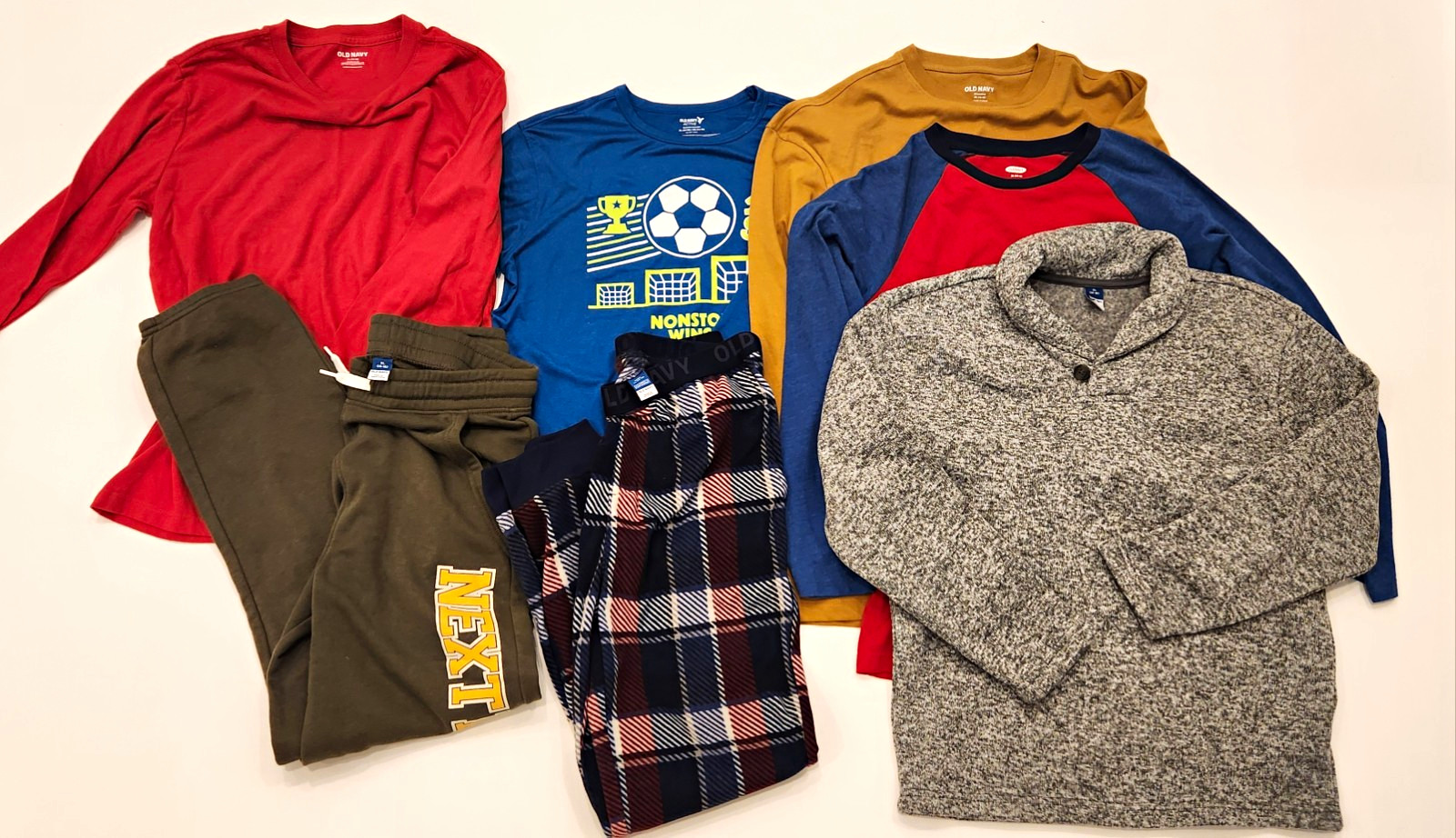 ‼️Old Navy‼️ Boys XL (14-16) 7pc Clothing Lot Shirts Joggers PJs Sweater