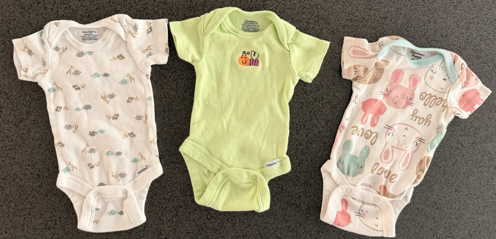 Baby Girl Newborn Bodysuit Lot of 22 Carter’s Gerber Disney Summer Short Sleeve