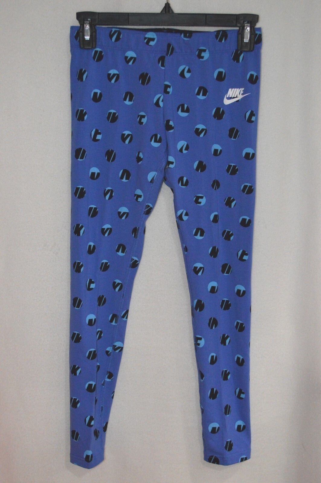 Nike Sportswear Girls&rsquo; Blue/Black Polka Dot Cotton Leggings (932113-434) M/L/XL