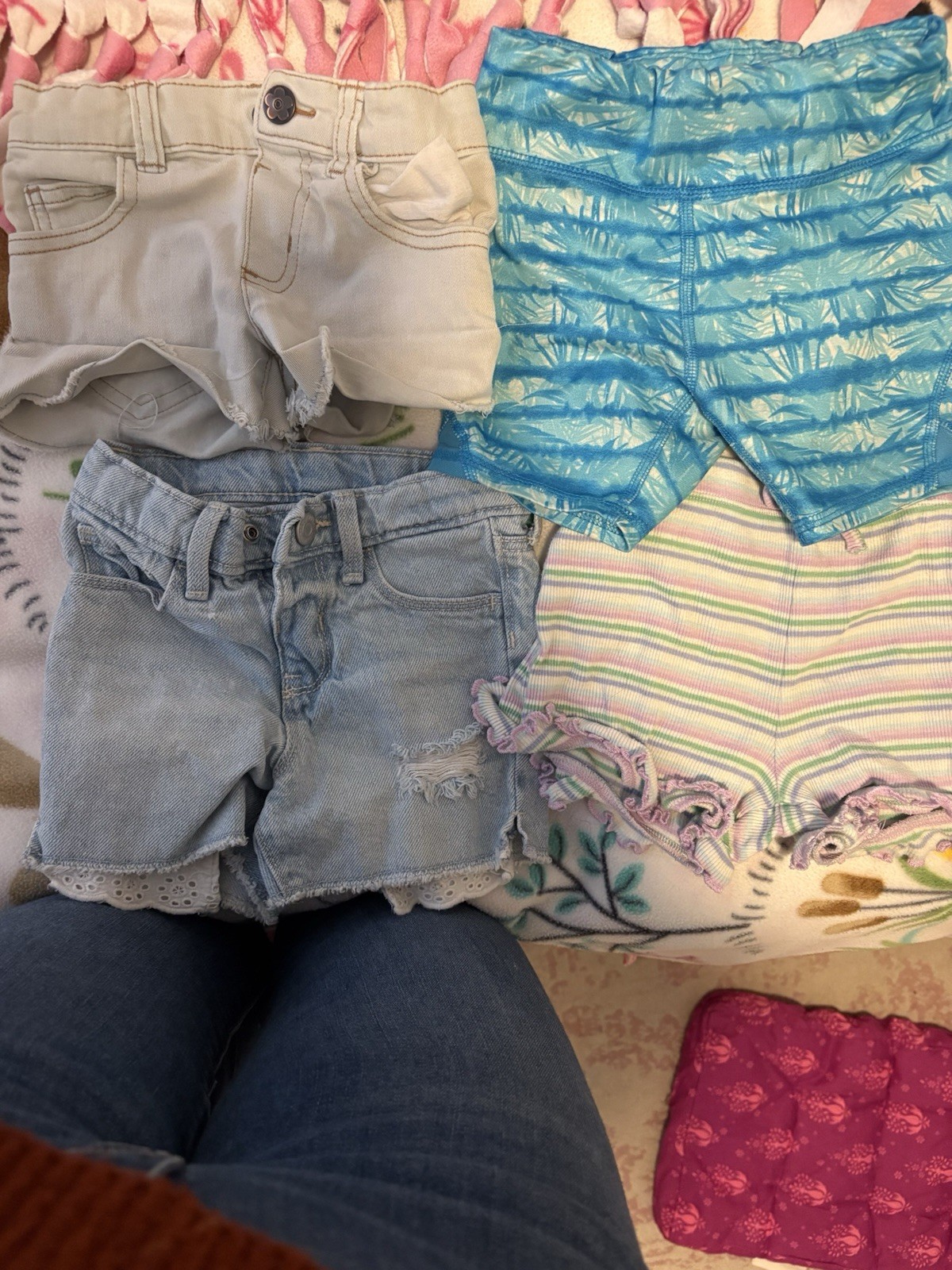 Girls Multicolor Shorts Lot Solid Striped Abstract Patterns Assorted Styles