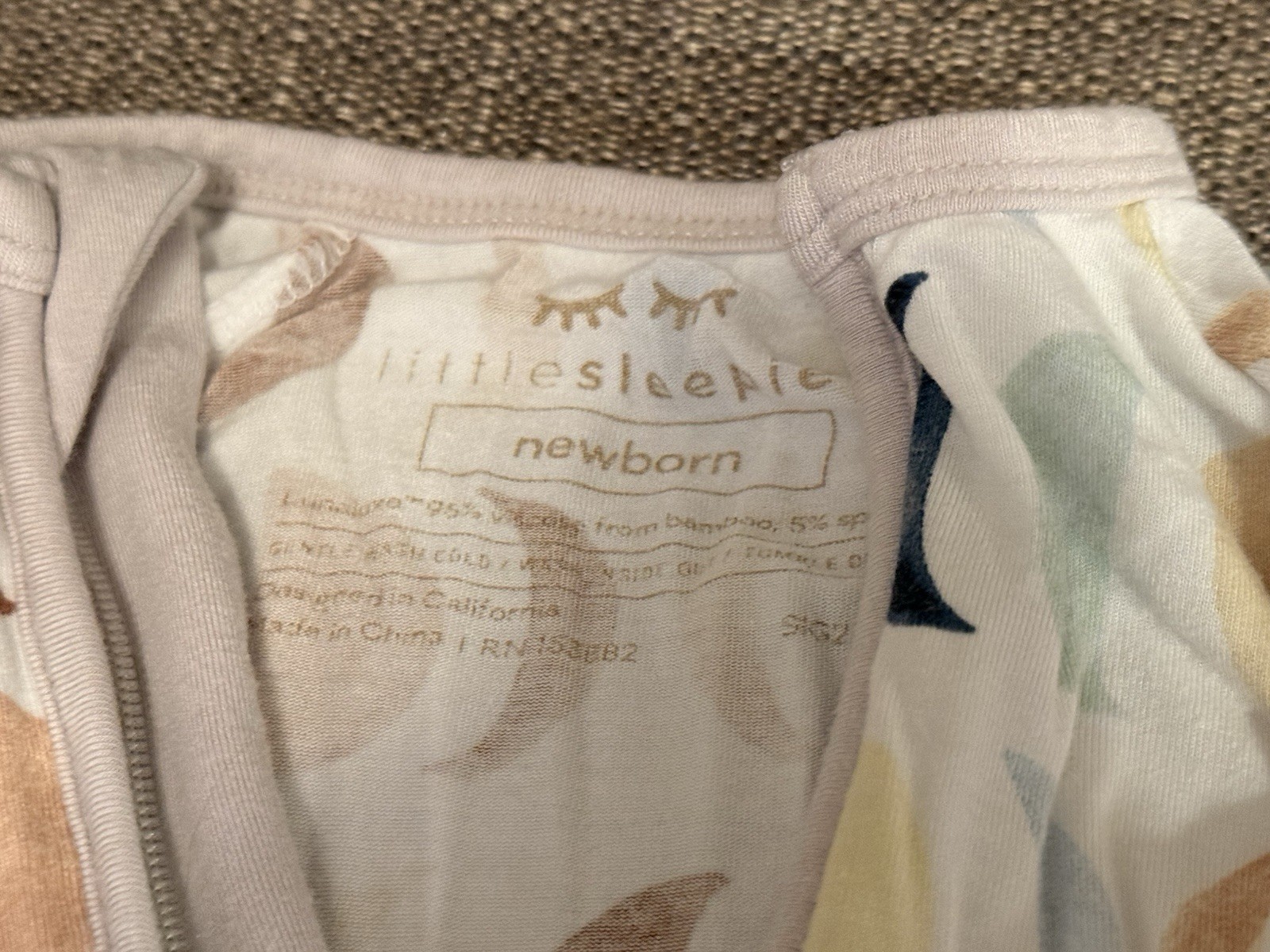 Little Sleepies Zip Up Sleeper 7 Lot Bundle: (2) 3-6M & (4) 6-12M & 1 Newborn