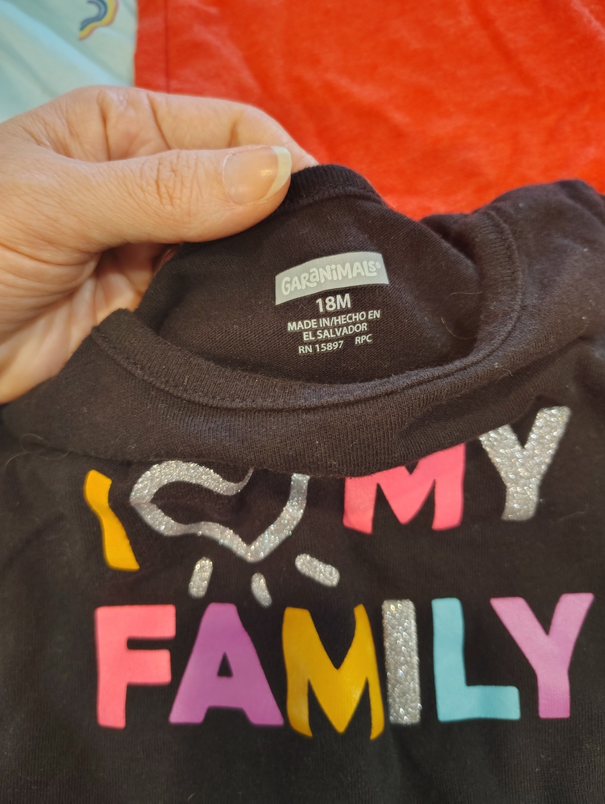 Lot of Girl&rsquo;s 18M Clothes Rainbow Dress Dinosaur Cupid + I Love My Family Shirt