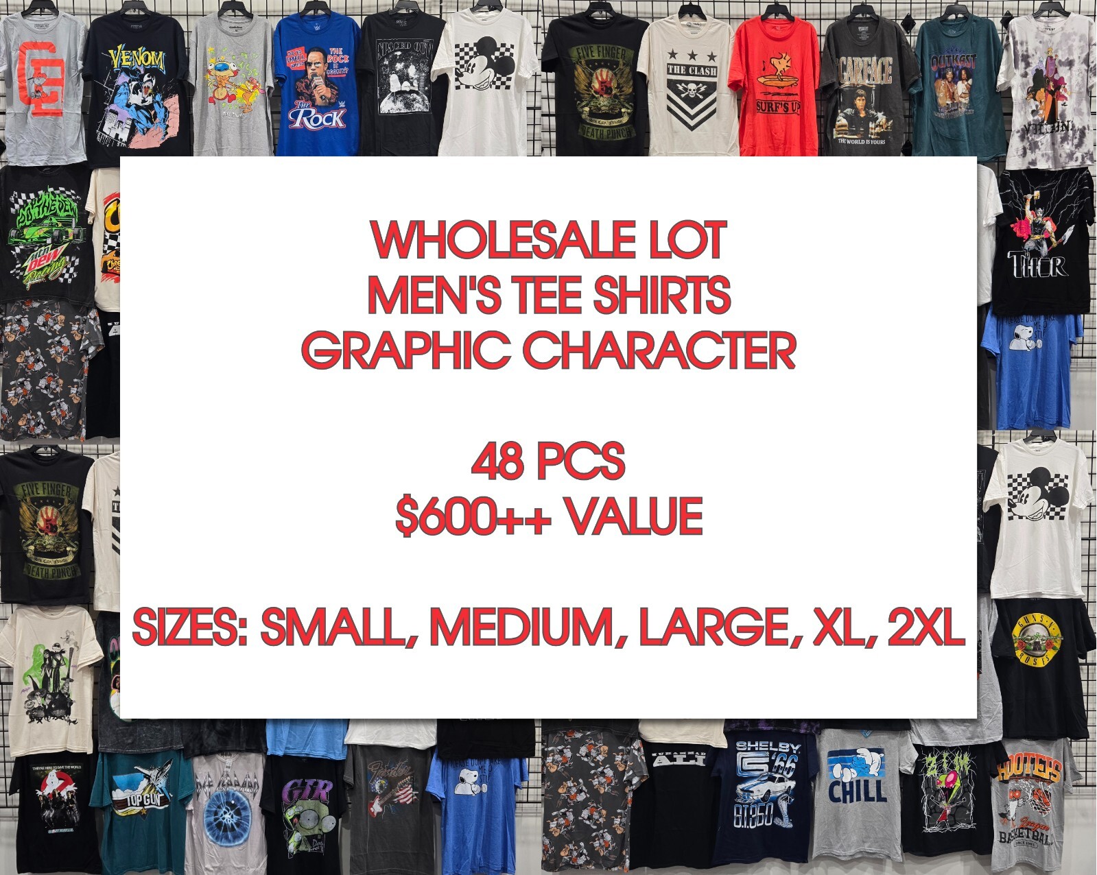 Wholesale Bulk Clothing Lot Mens Adult Tee Shirts ALL Brand New Mixed box Resale