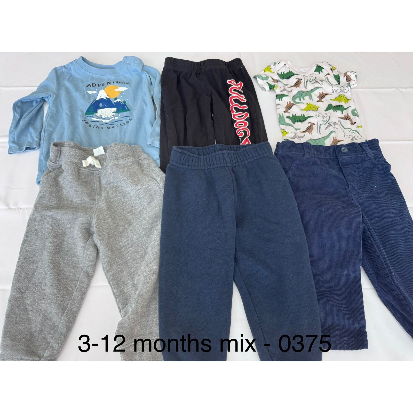 Baby Boy Clothing Lot 6pc 3-12 Months Mix Adventure Dino Corduroy Joggers 0375