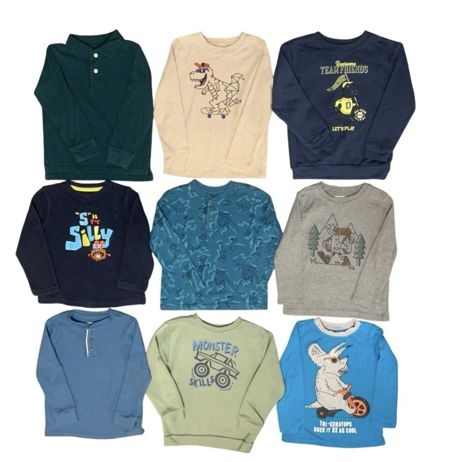 Boys Size 4T Clothing Lot 9Pc Fall Long Sleeve Shirts Toy Story Dinosaurs School