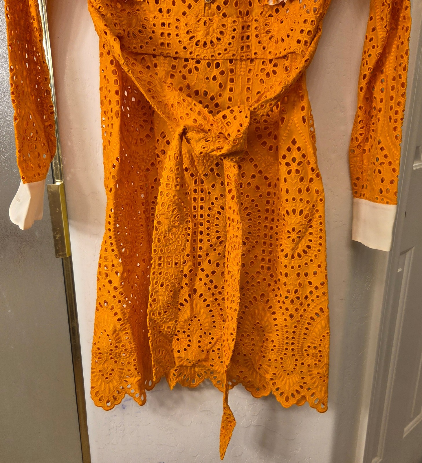 New! Gucci &lsquo;San Gallo&rsquo; Embroidered Broderie Anglaise Flower Dress 38 MSRP $4285