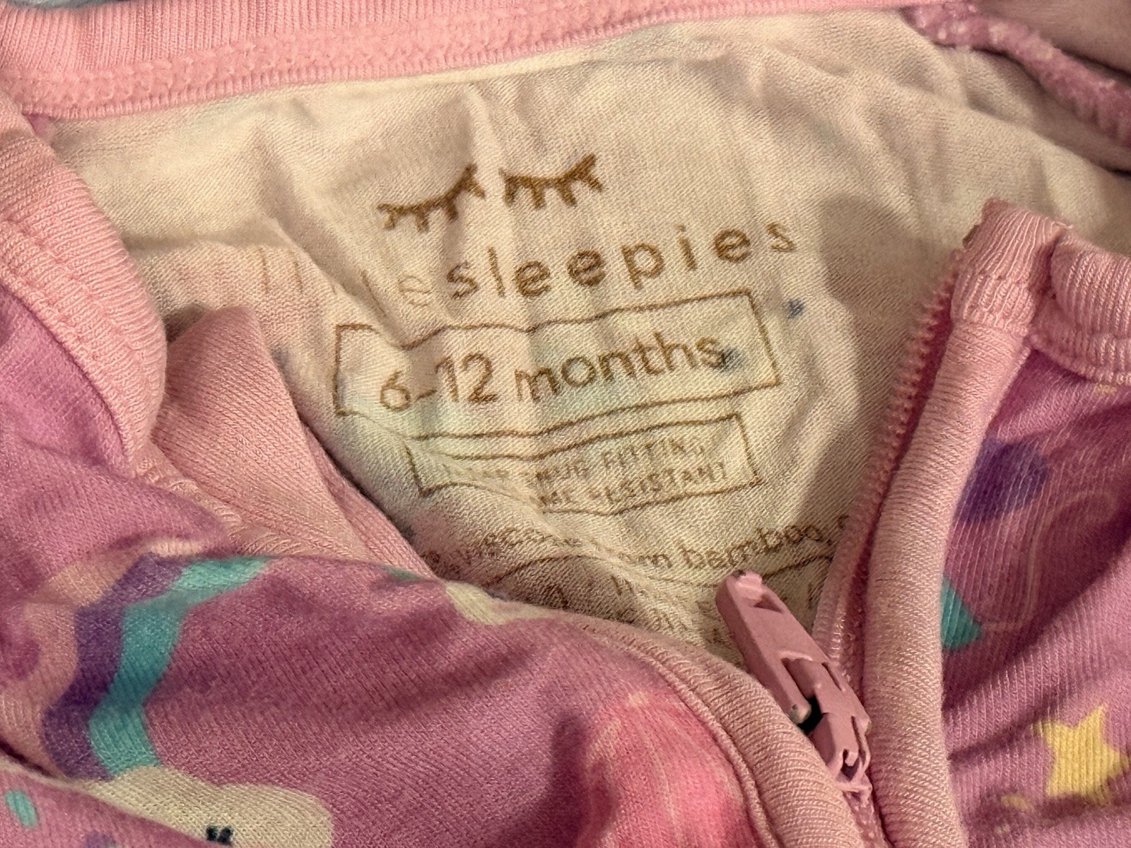 Little Sleepies Zip Up Sleeper 7 Lot Bundle: (2) 3-6M & (4) 6-12M & 1 Newborn