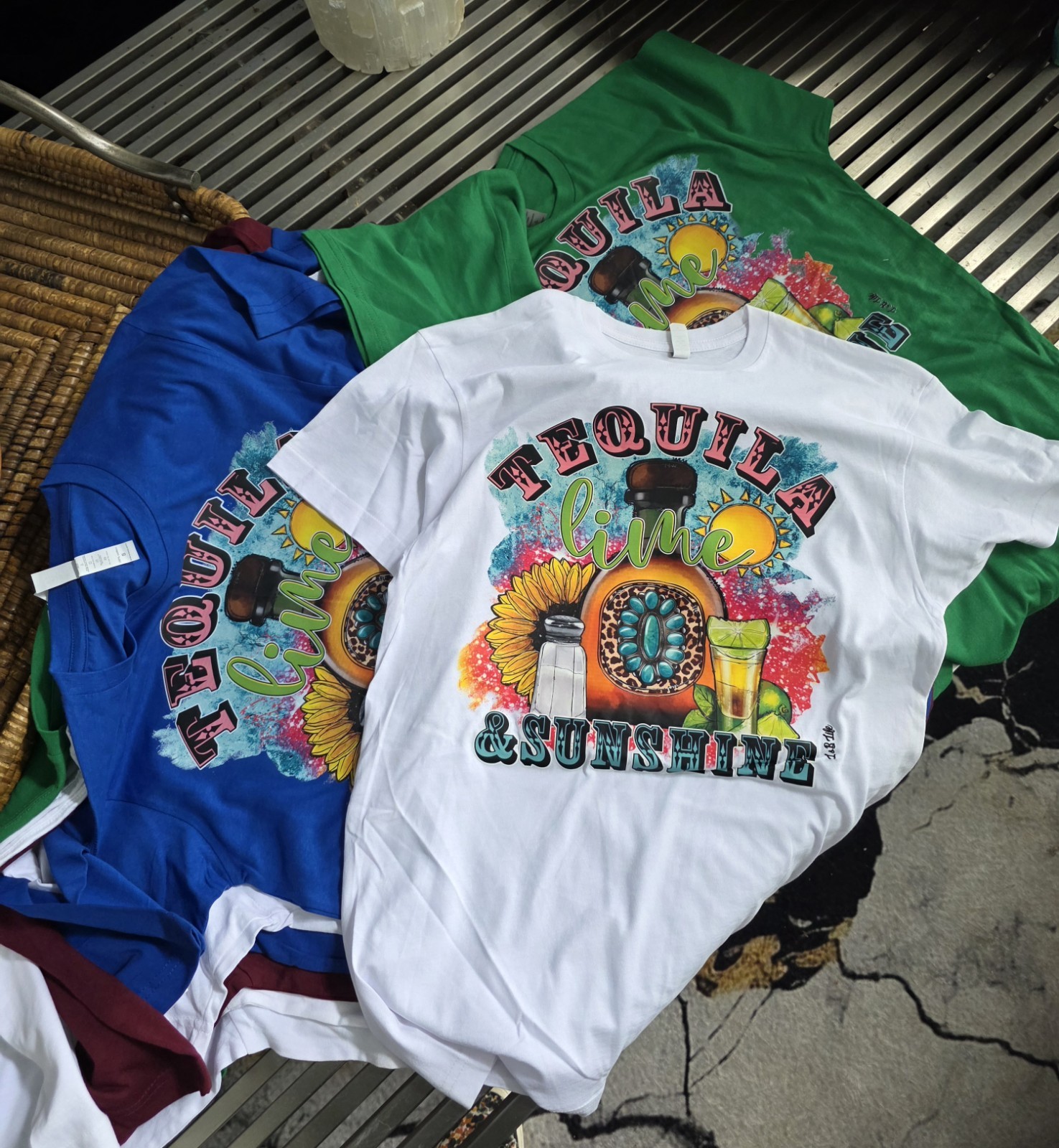 Ten Cotton Heritage S-XL Unisex Cotton Graphic Tee Tequila Lime & Sunshine