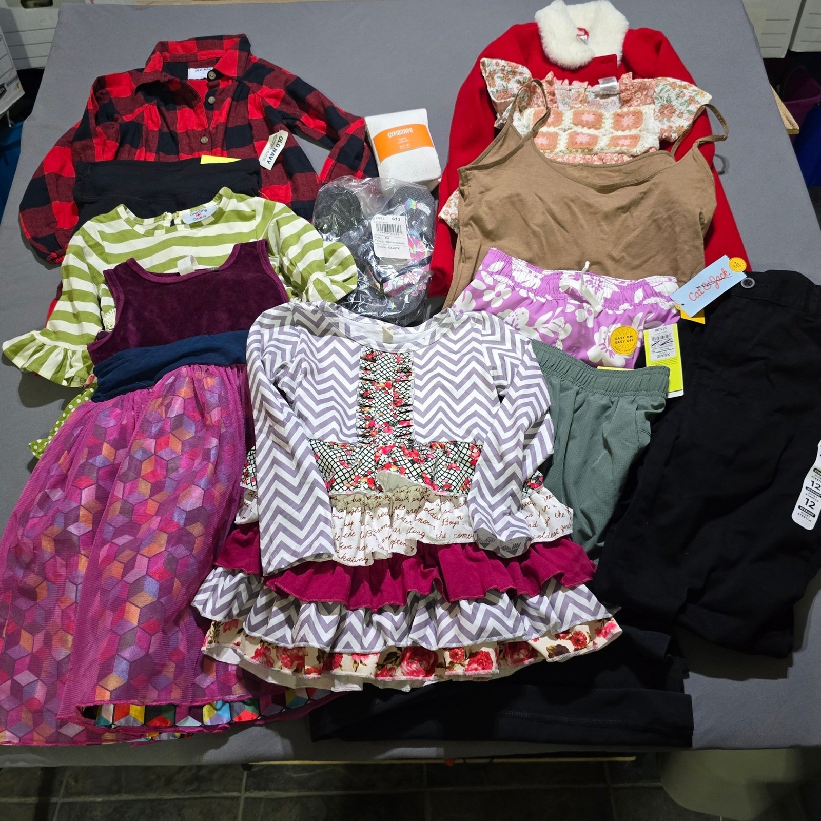 Mixed Brand 14 Clothing Lot Kids Various Sizes Pants Dresses Tops Bundle