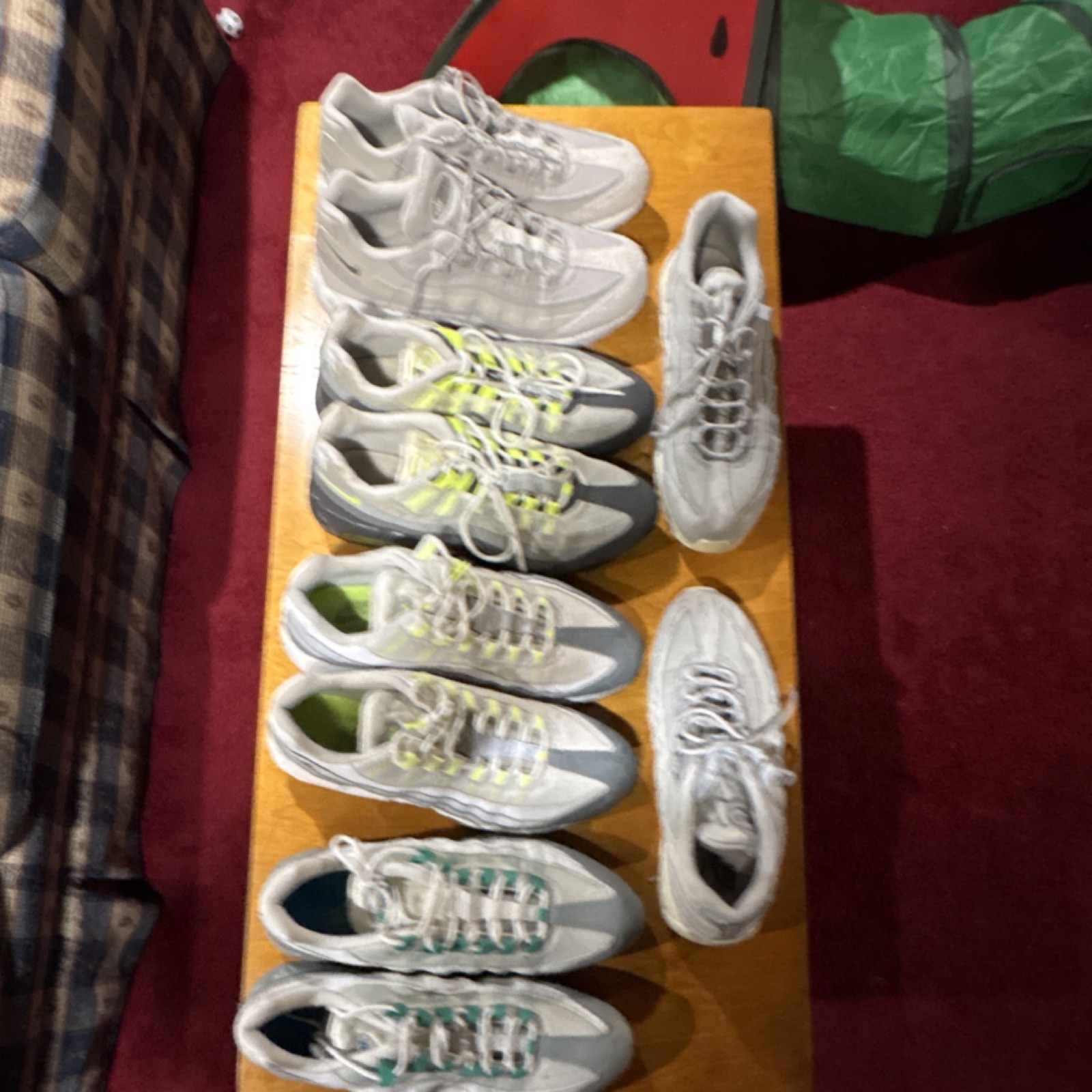 Nike Air Max Sneaker Lot Multiple Pairs Leather Gray/White Neon Yellow Teal
