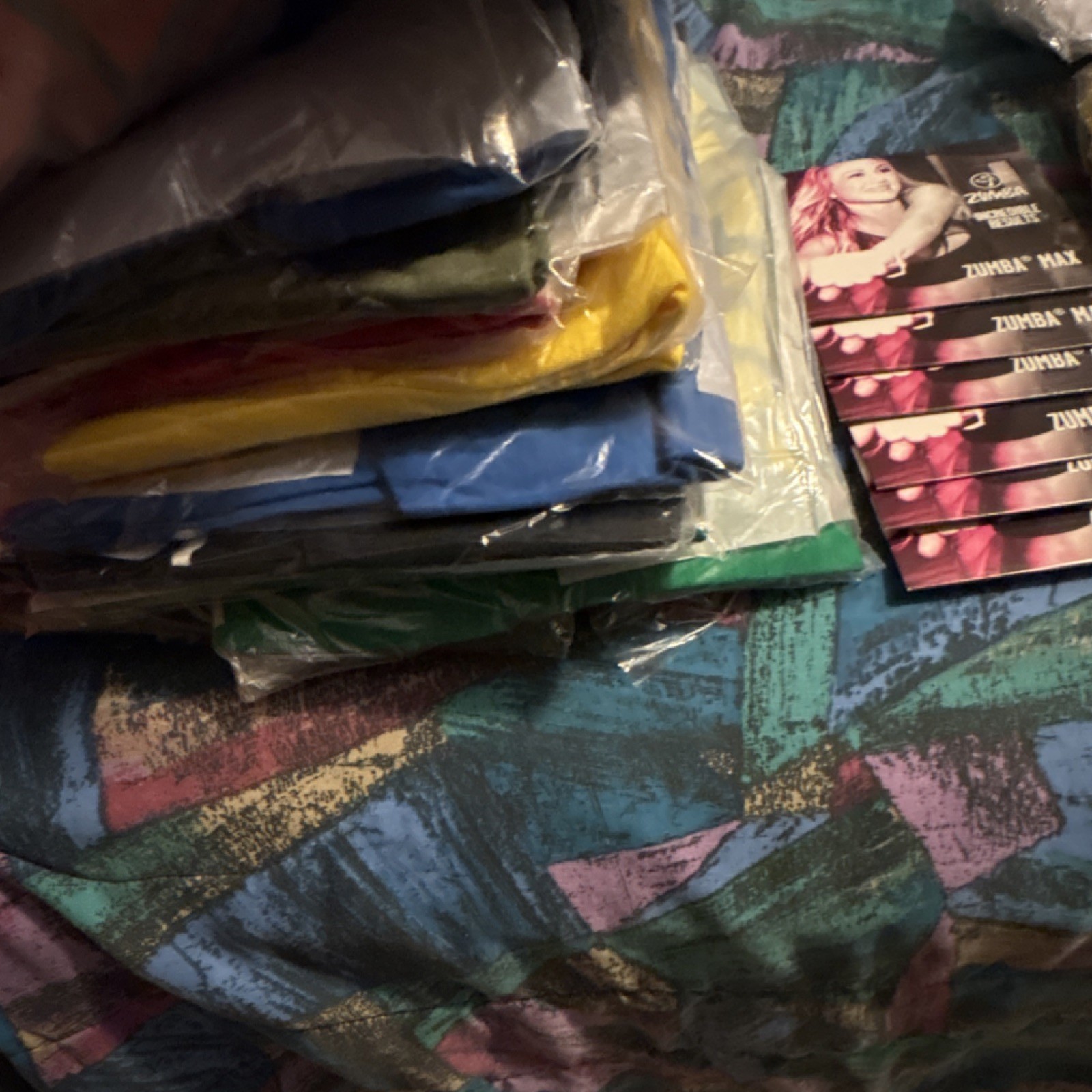 Zumba Multicolor Mixed Lot Clothing Accessories DVD Set Hip Scarves T-Shirts