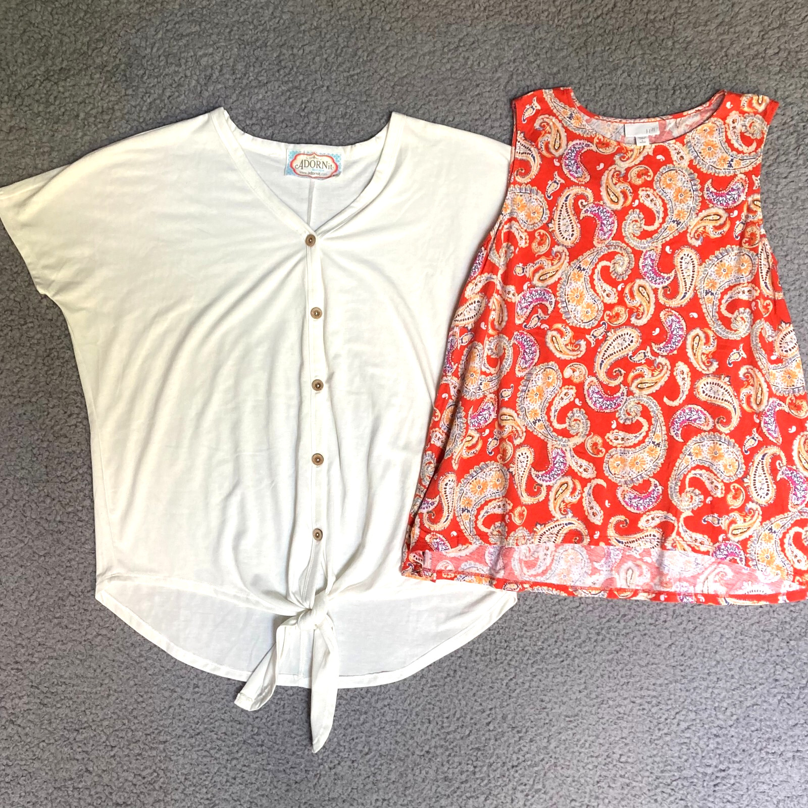 J Jill Paisley Tank Tie Waist Button Up Adorn It Tops Bundle Lot Womens L