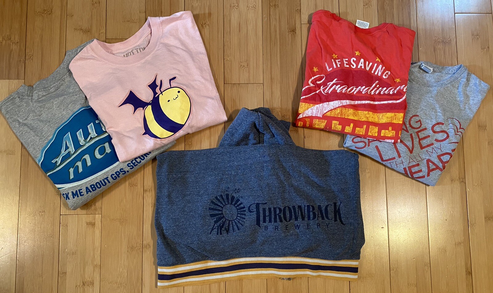 Lot of 5 Unisex Clothes MEDIUM Hot Topic Throwback Brewery Blood Center AutoMate