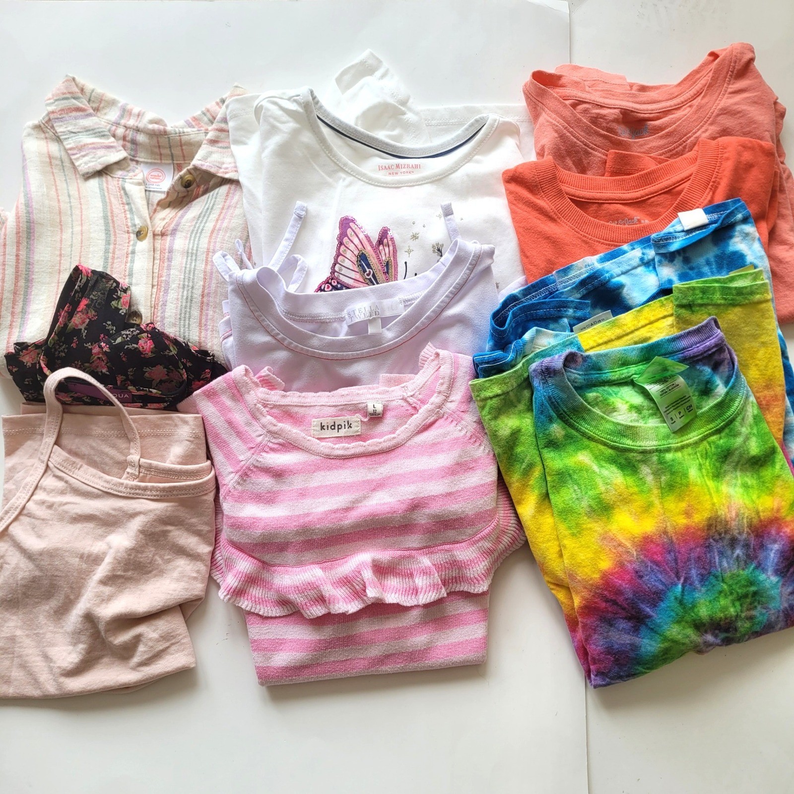 Girls Tops Lot 10pc Isaac Mizrahi Cat & Jack Kidpik Sizes XS-L fit 10 Multicolor