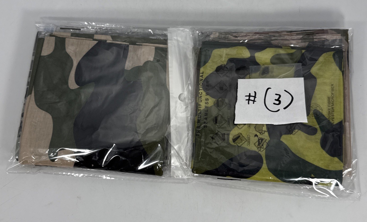 Camo Neck Gaiter/Face Coverings Mixed, Multicolor 100% Polyester Set Of 6 (#3)