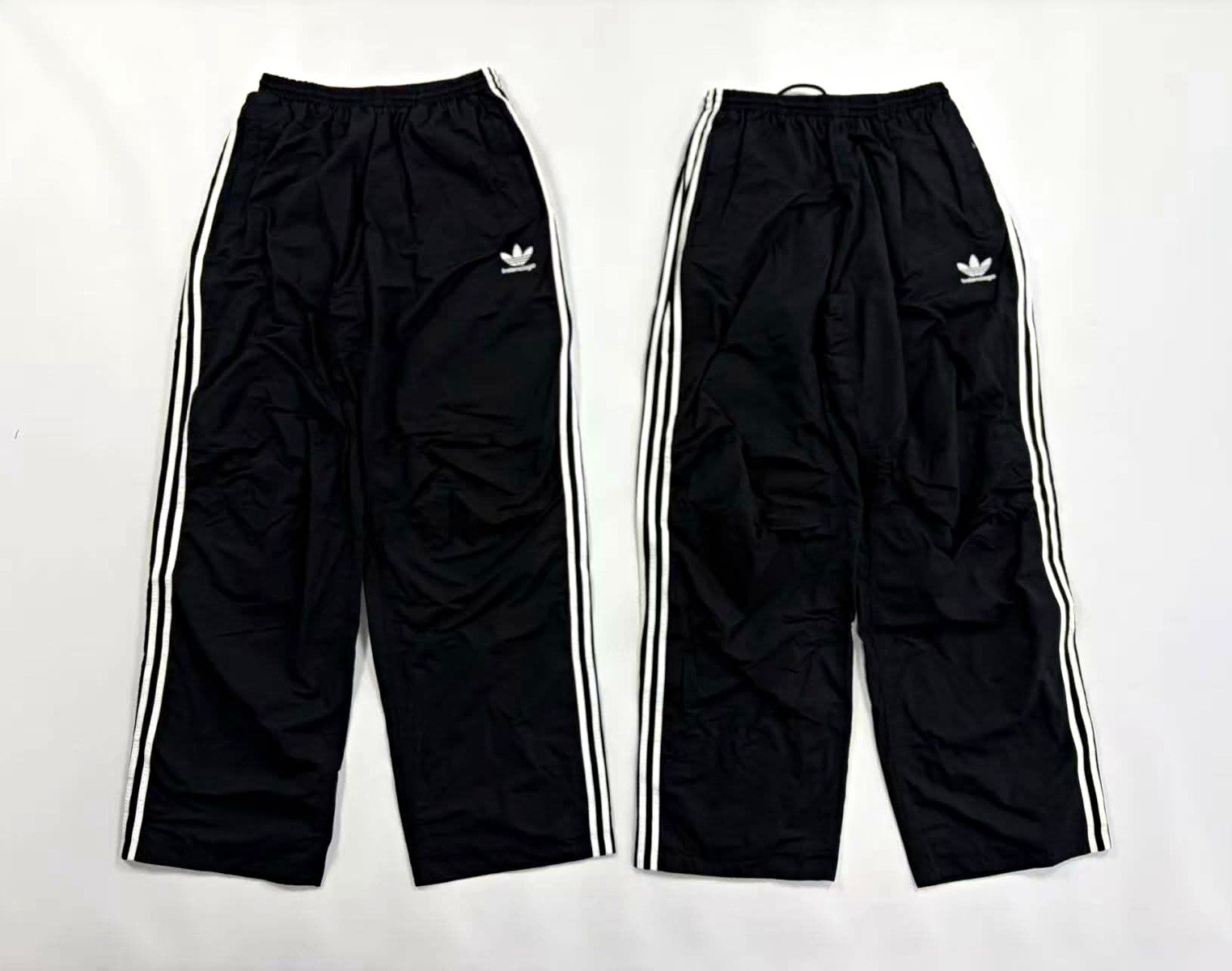 Balenciaga Men&rsquo;s Small Black/White Striped Track Pants Elastic Waist Pockets