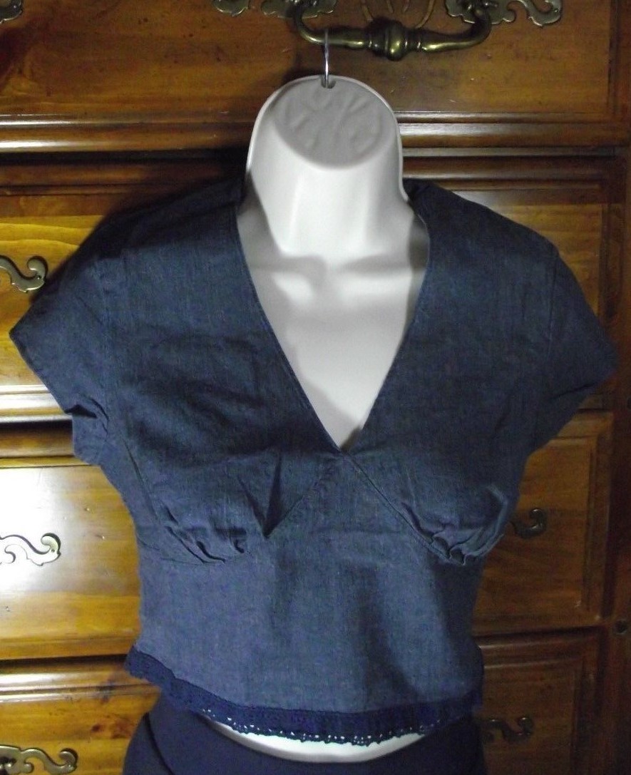 Women Stretch Short Sleeve Crop Top Navy Blue-NWT MRSP$950- Mixed Lot-Wholesale