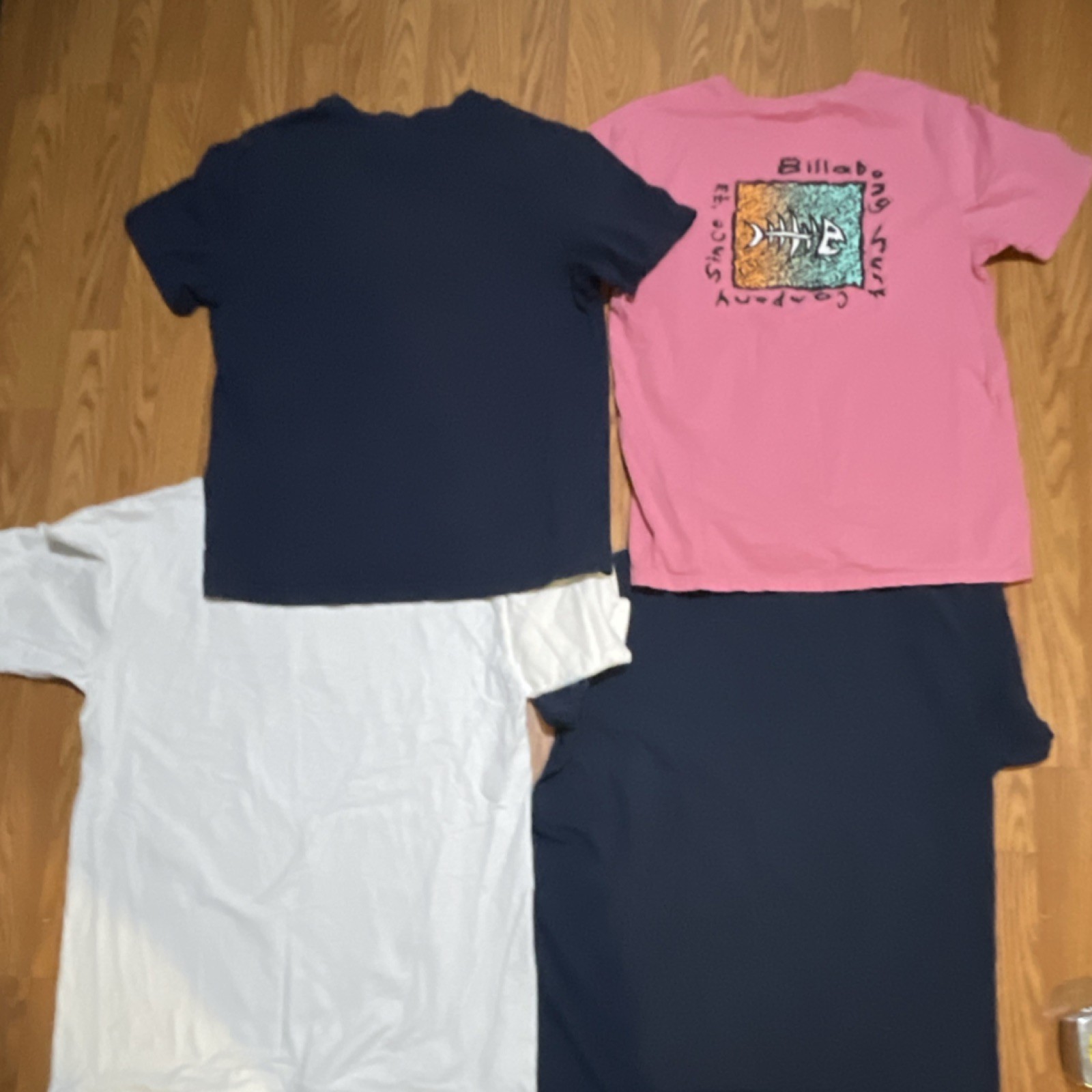 Hurley Vans Billabong Graphic Print Cotton T-Shirt Lot Navy Pink White