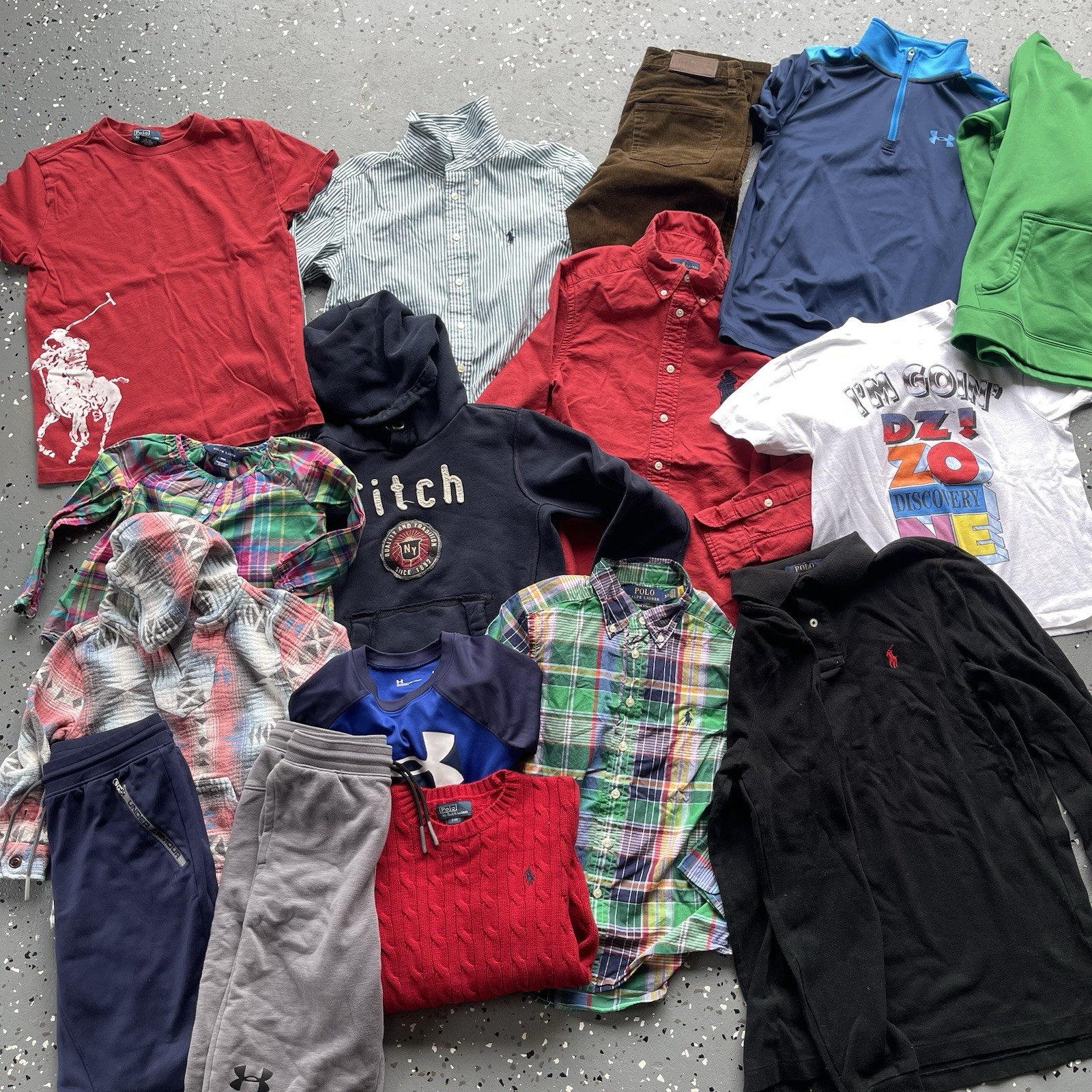 Kids Mixed Clothing Lot Various Sizing Under Armour Ralph Lauren Long Sleeve