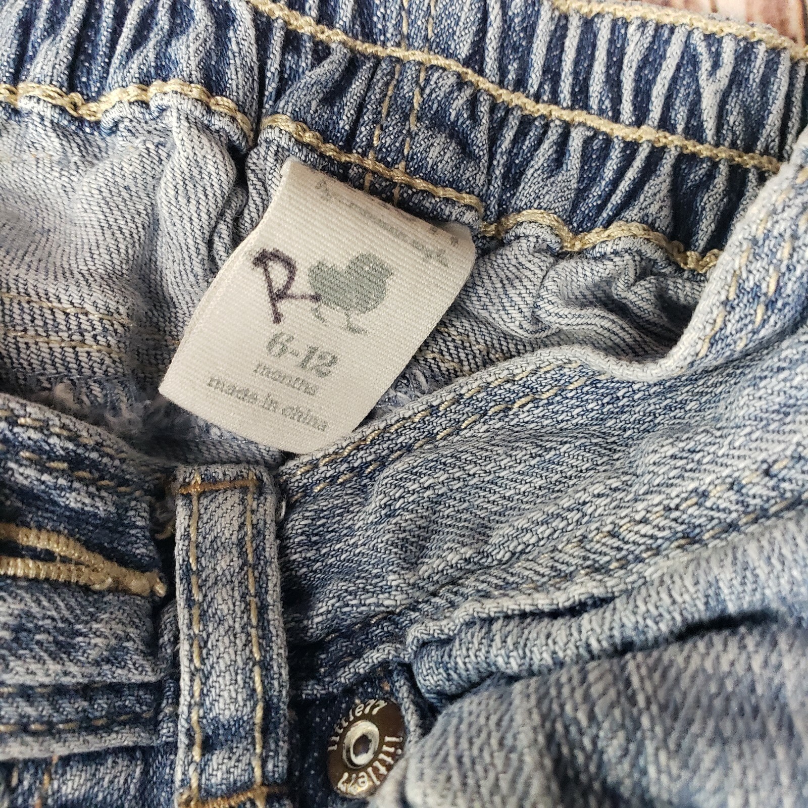 Little 77 Baby Clothes 6 months 6-9 Lot Of 3 distressed jeans orange rock roll